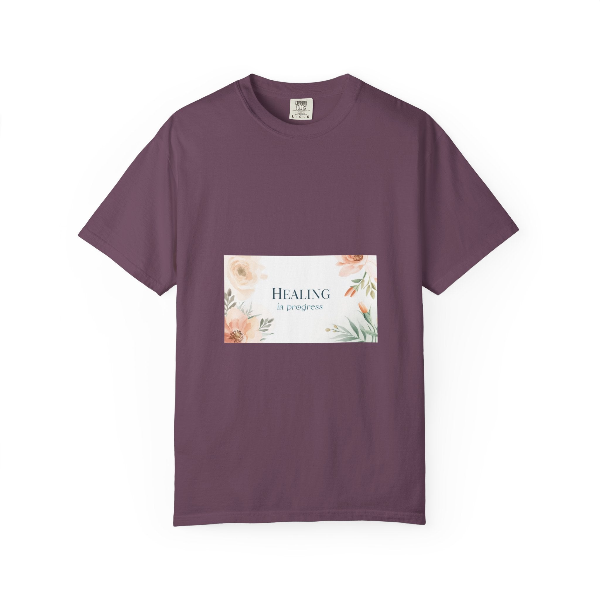 T-Shirt — 'Healing in Progress' Floral Pocket Graphic Tee