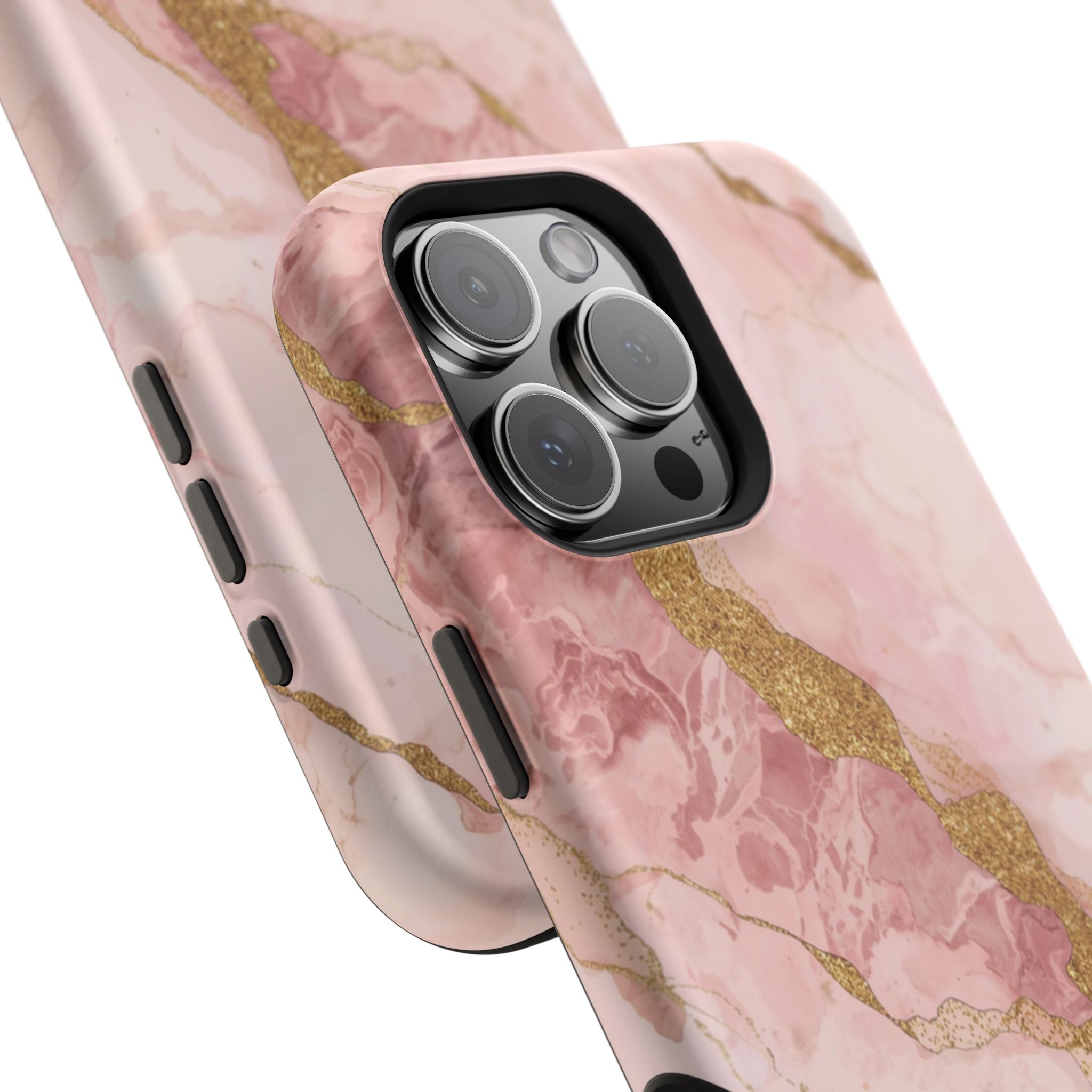 Pink Marble Magnetic Impact-Resistant Phone Case