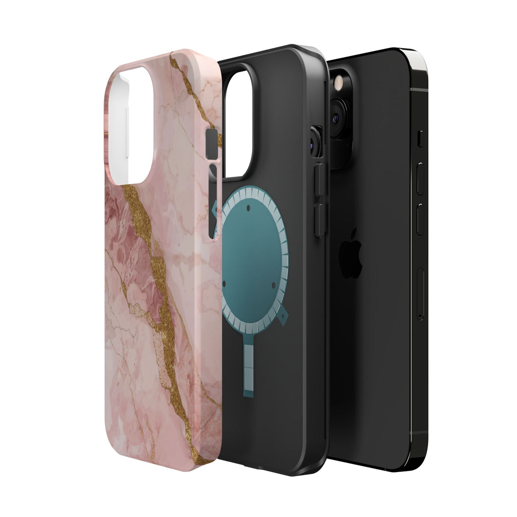 Pink Marble Magnetic Impact-Resistant Phone Case