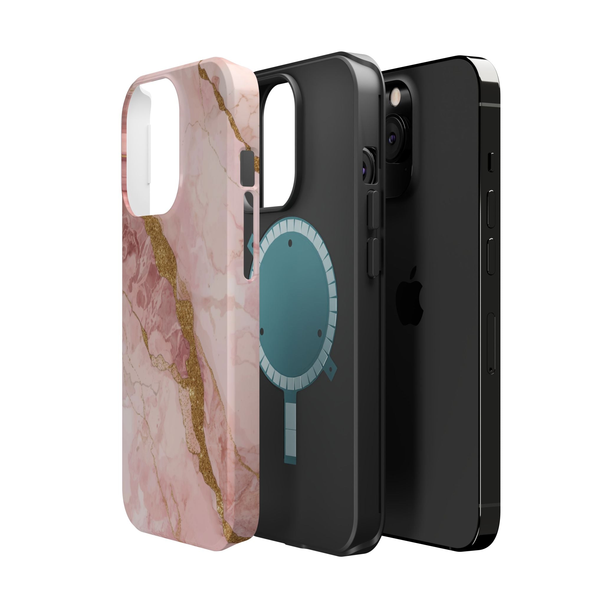 Pink Marble Magnetic Impact-Resistant Phone Case