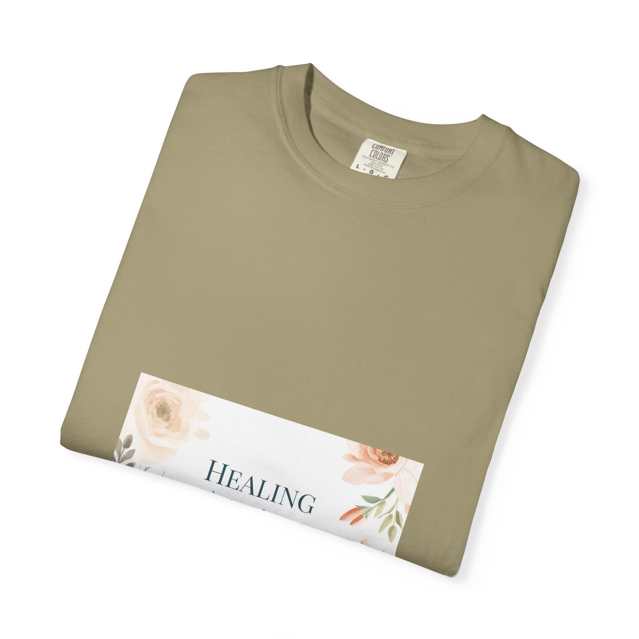 T-Shirt — 'Healing in Progress' Floral Pocket Graphic Tee