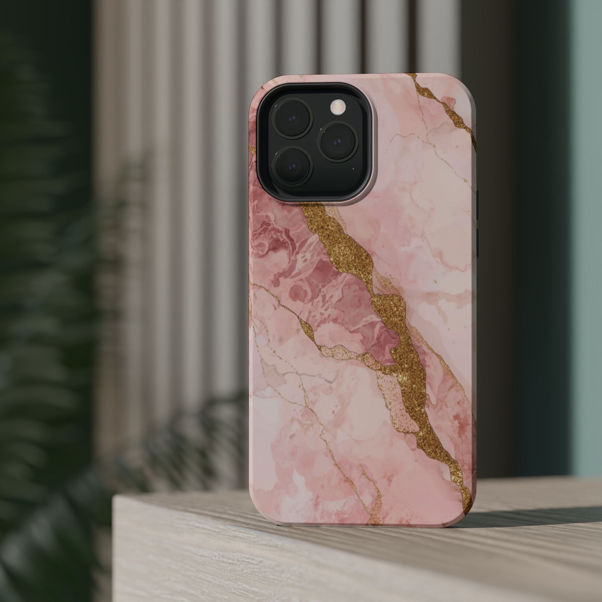 Pink Marble Magnetic Impact-Resistant Phone Case