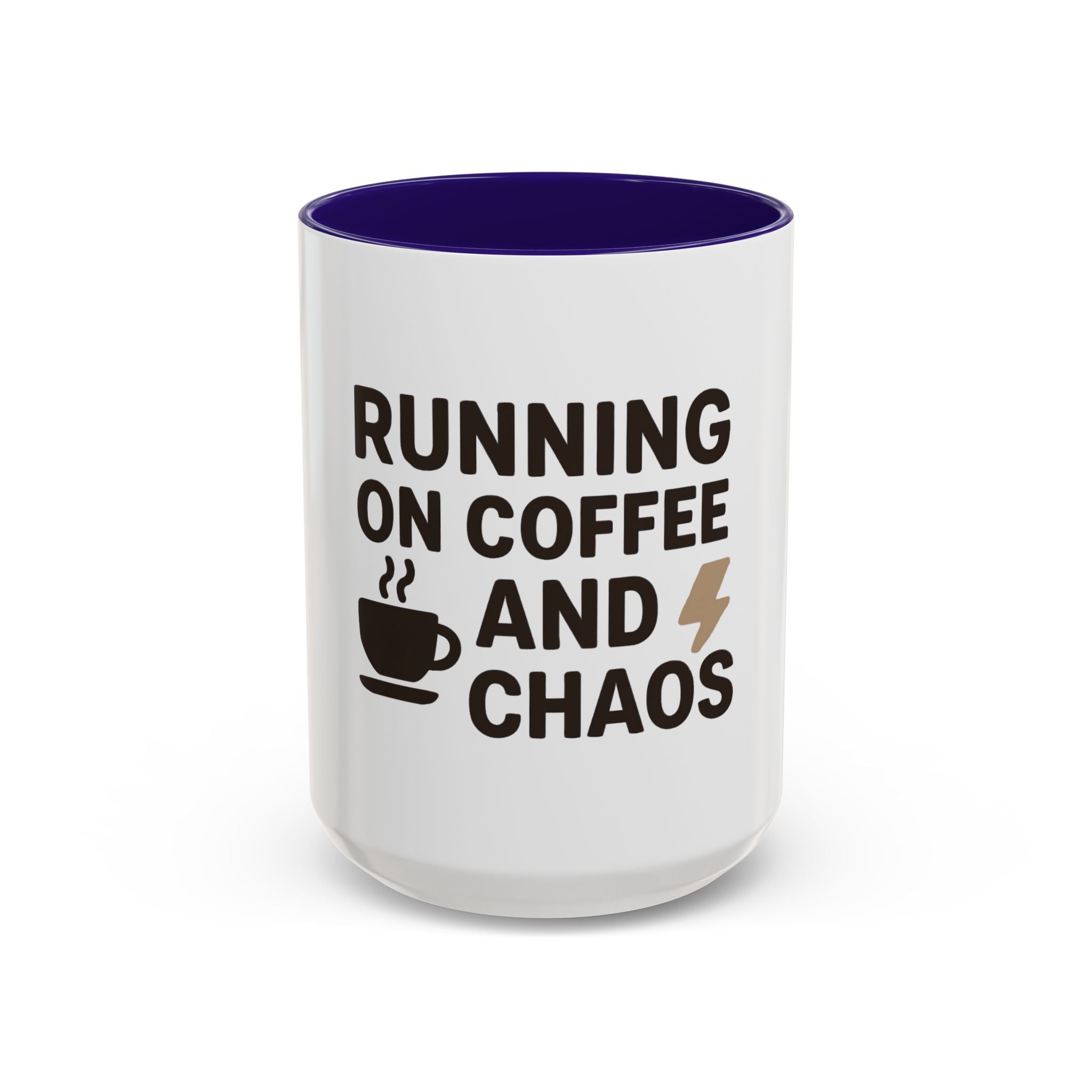 Running on Coffee and Chaos Mug (11oz/15oz) — Funny Coffee Cup for Busy Moms & Professionals