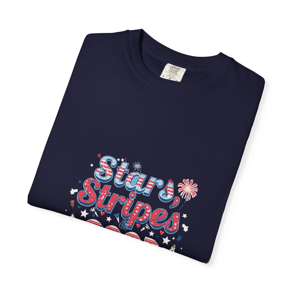 Patriotic Cowboy Boots T-Shirt — "Stars, Stripes, Good Vibes" 4th of July Tee