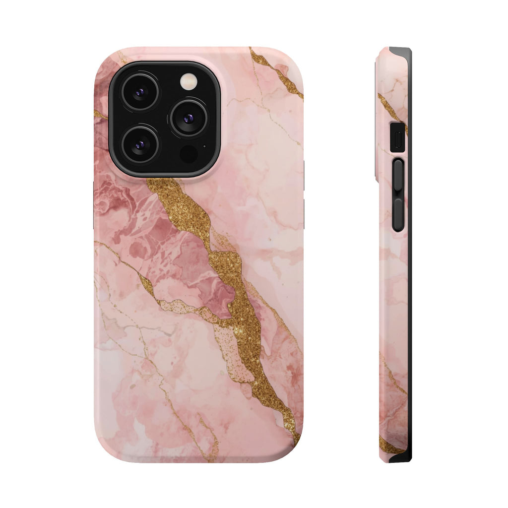 Pink Marble Magnetic Impact-Resistant Phone Case