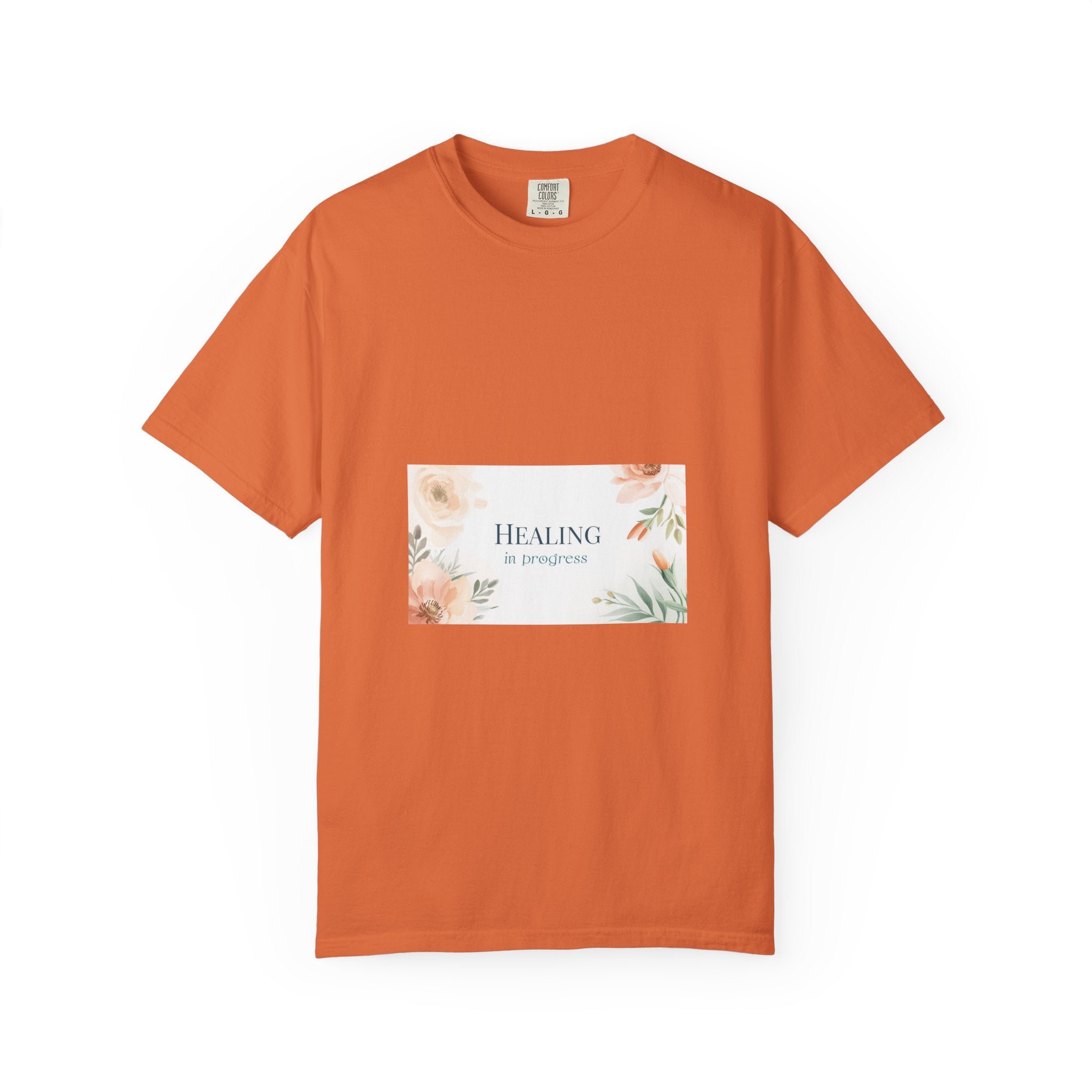 T-Shirt — 'Healing in Progress' Floral Pocket Graphic Tee