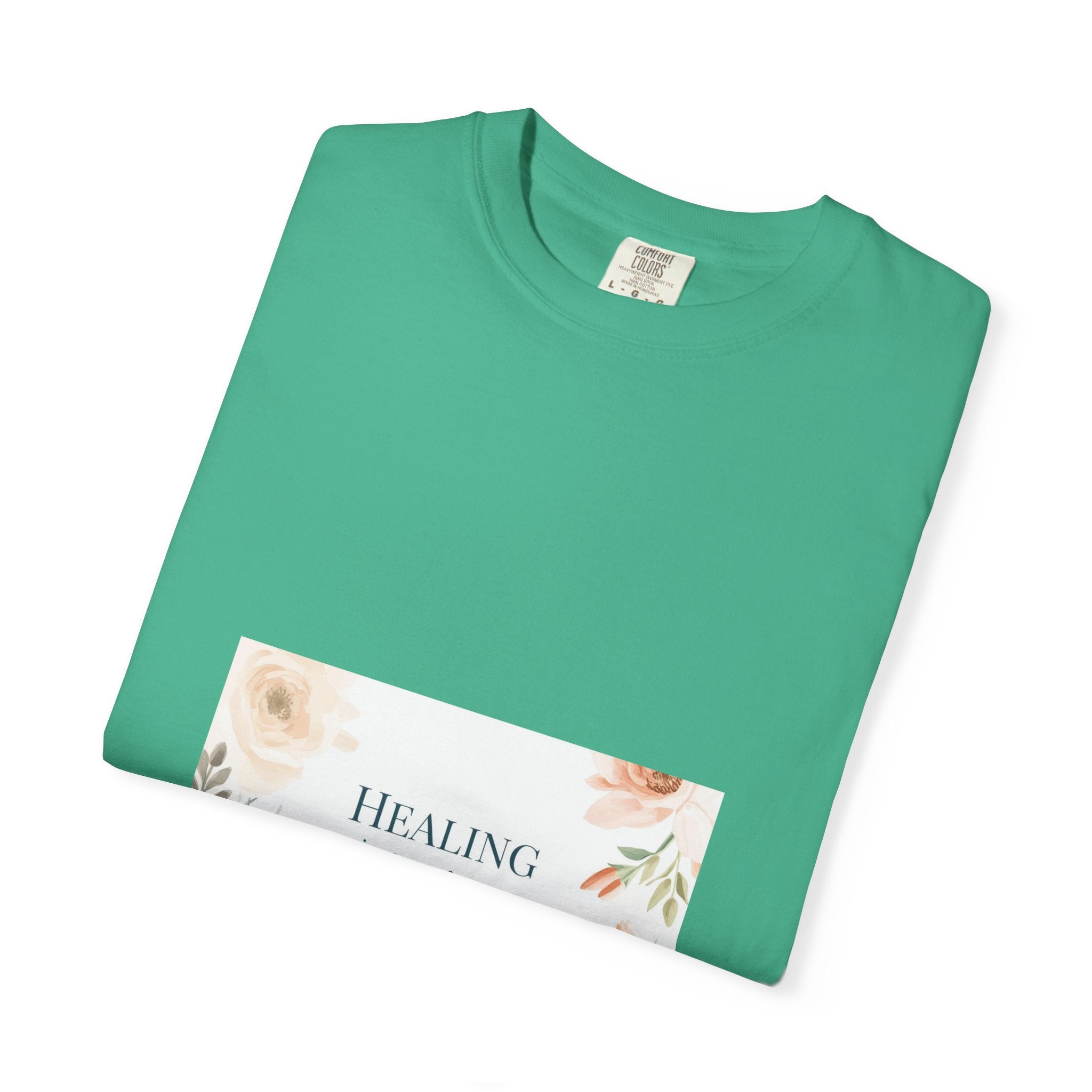 T-Shirt — 'Healing in Progress' Floral Pocket Graphic Tee