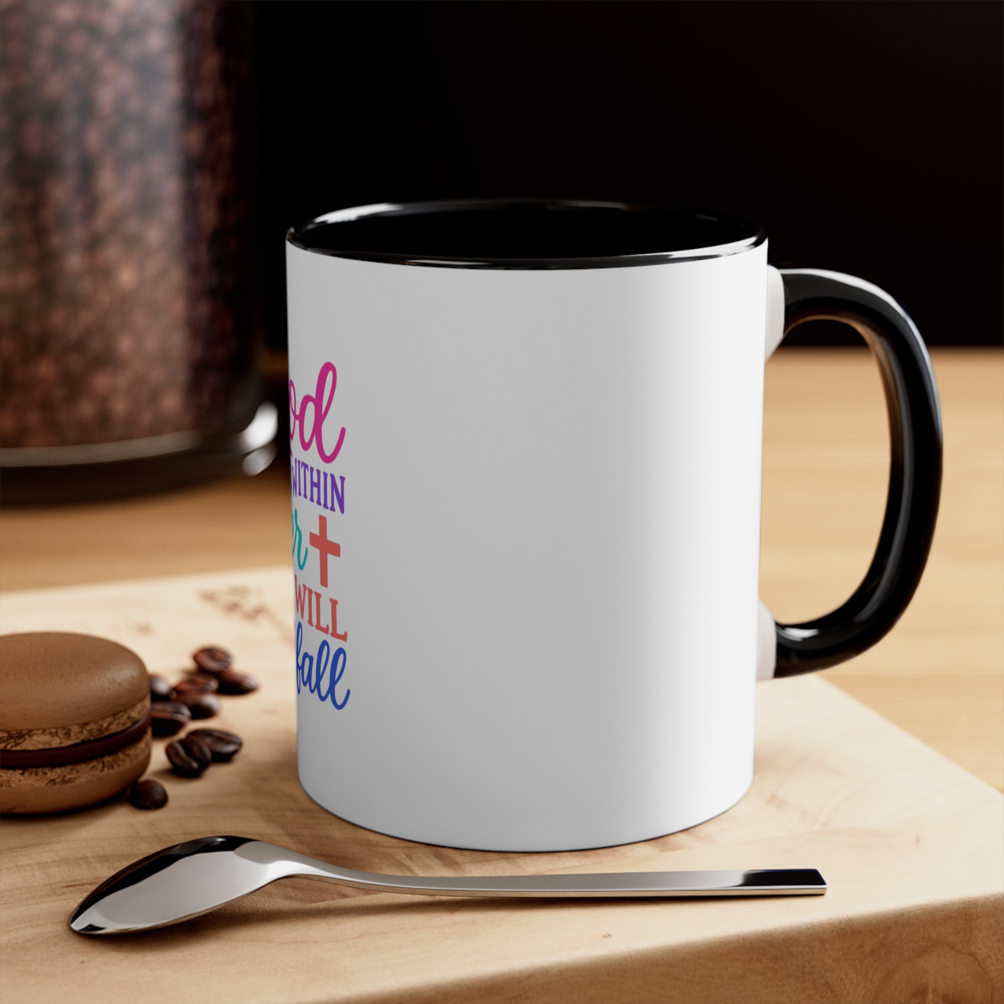 Strawberry & Watermelon Accent Mug — Pink Interior Fruit Pattern Coffee Cup