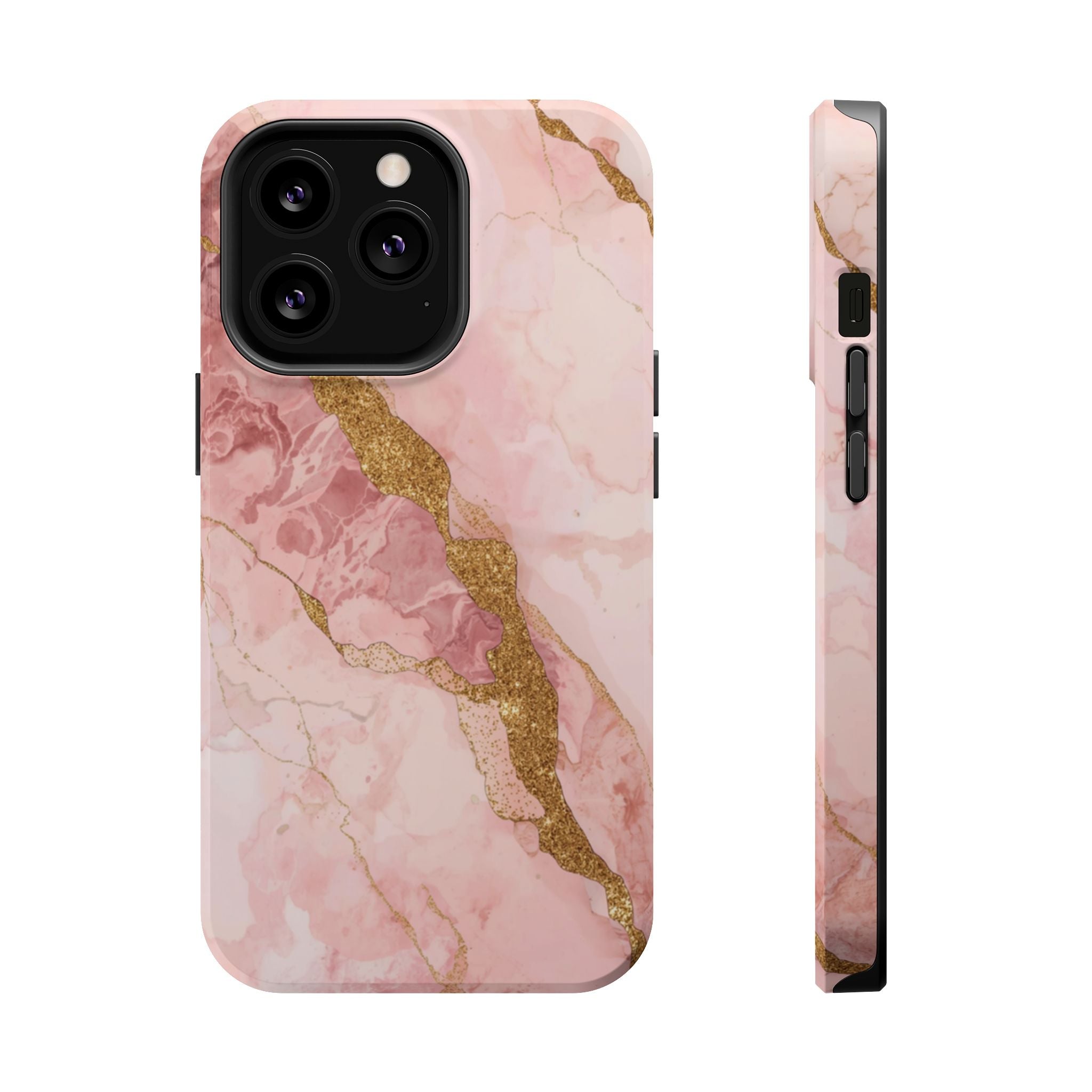 Pink Marble Magnetic Impact-Resistant Phone Case