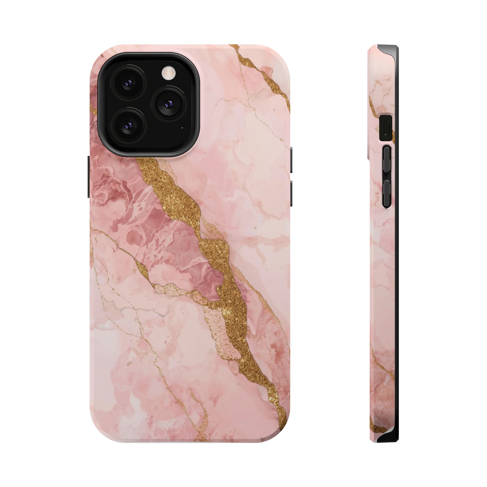Pink Marble Magnetic Impact-Resistant Phone Case