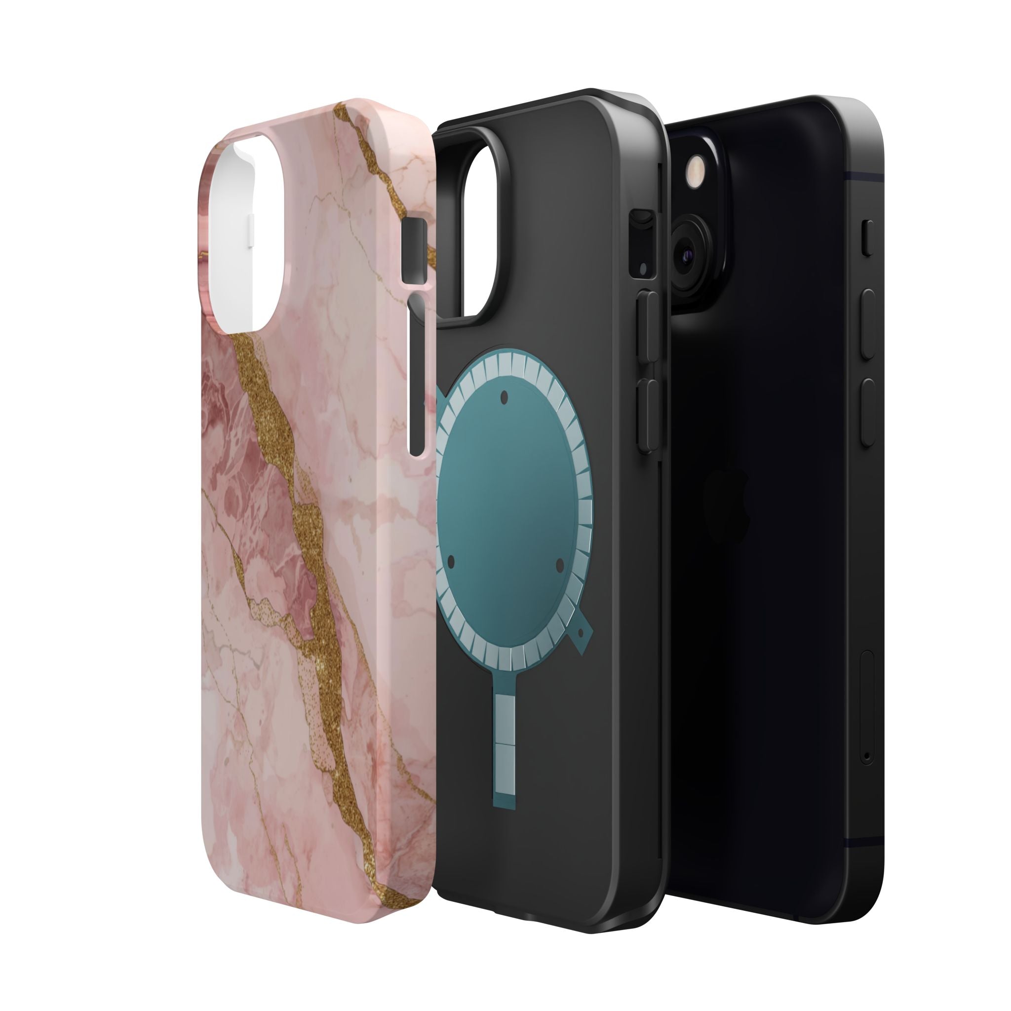 Pink Marble Magnetic Impact-Resistant Phone Case