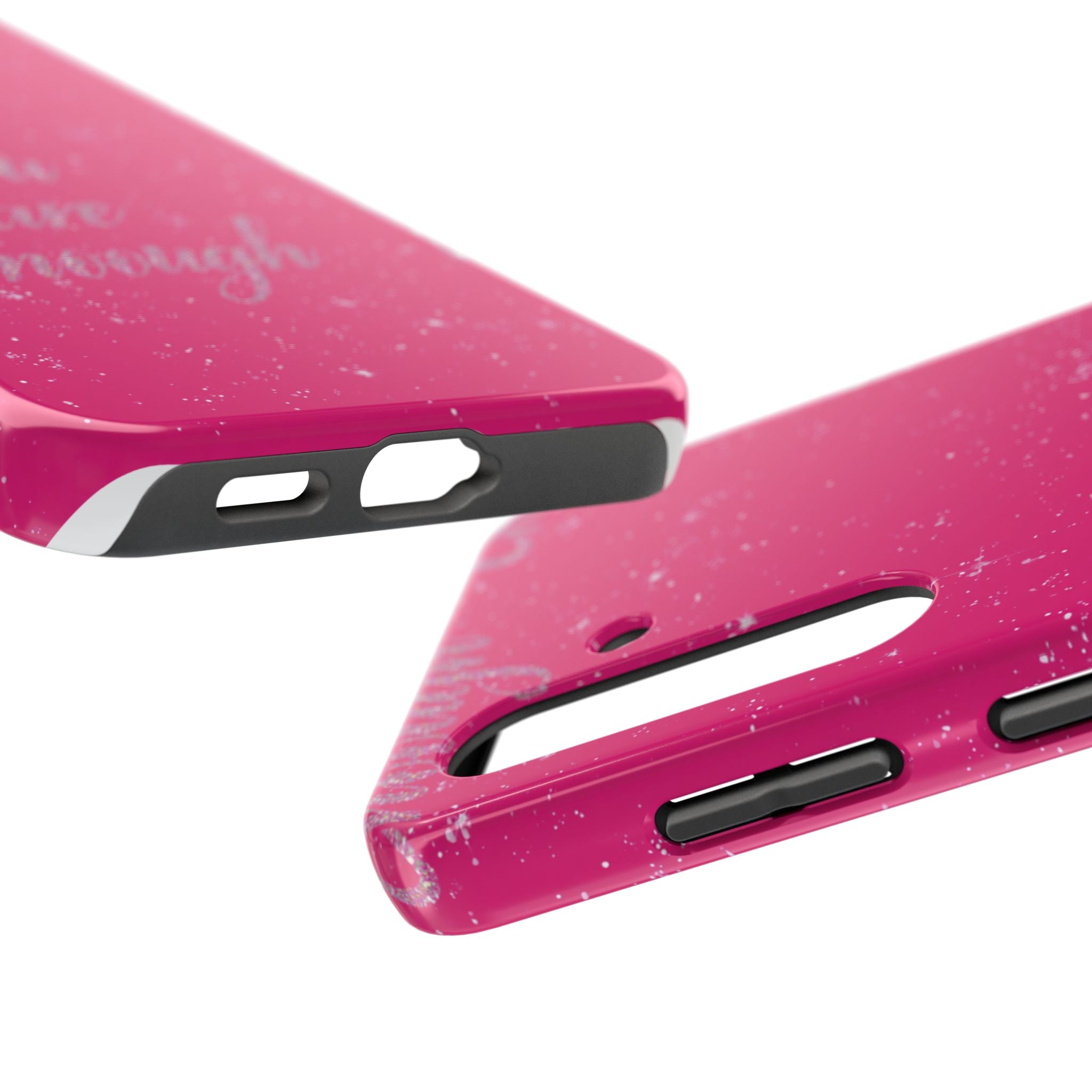 You Are Enough Tough Phone Case — Glitter Pink Protective Phone Cover