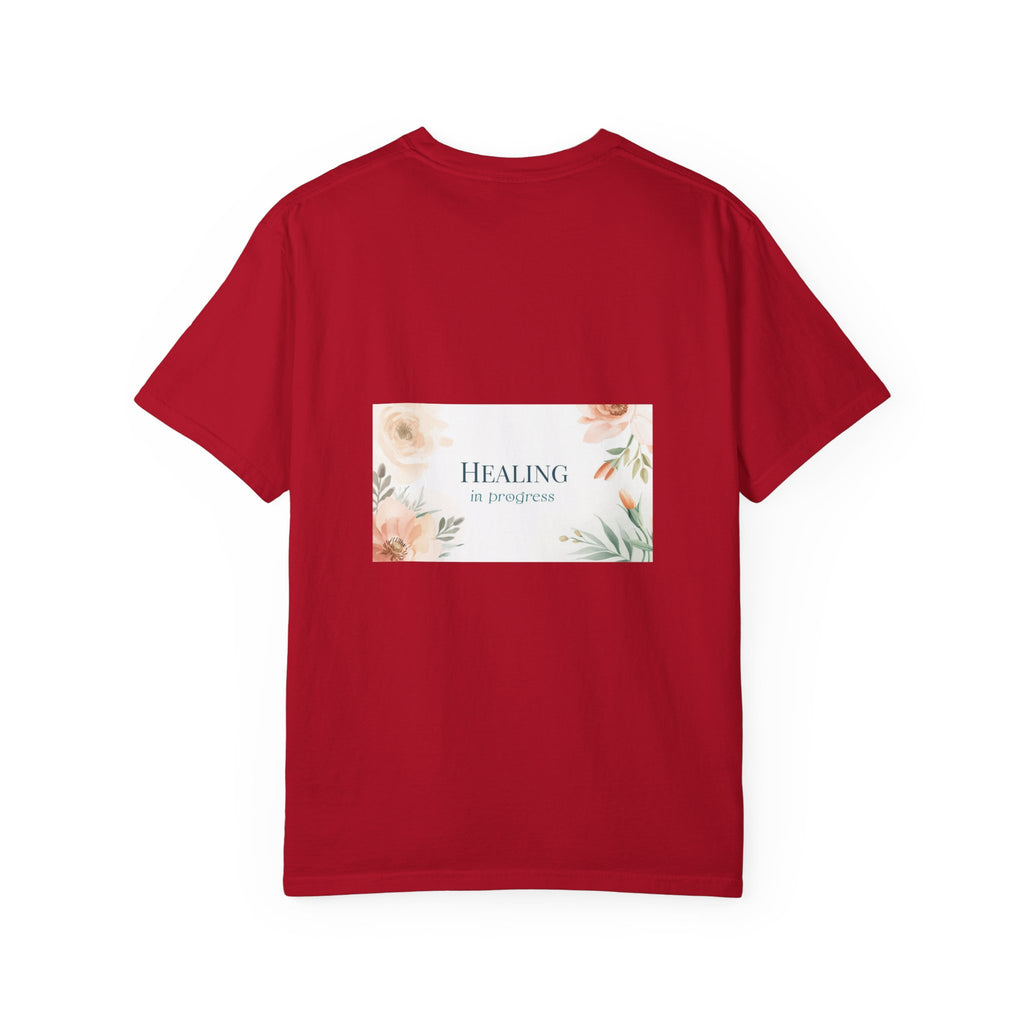 T-Shirt — 'Healing in Progress' Floral Pocket Graphic Tee