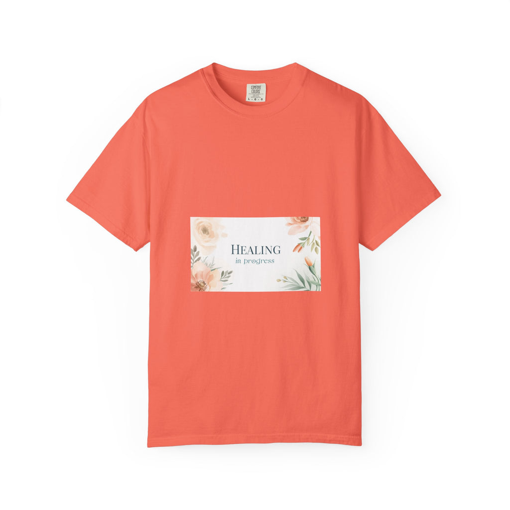 T-Shirt — 'Healing in Progress' Floral Pocket Graphic Tee