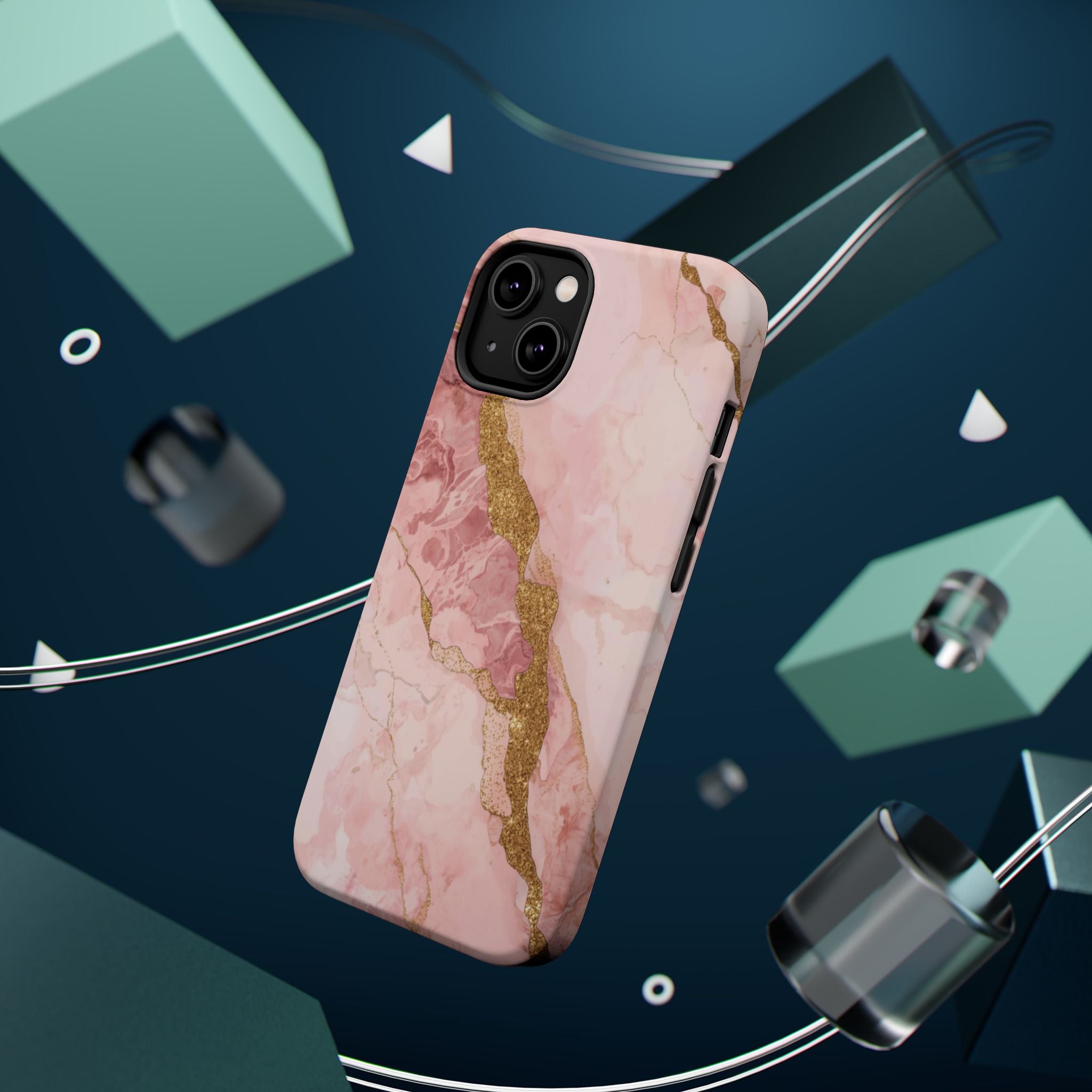 Pink Marble Magnetic Impact-Resistant Phone Case