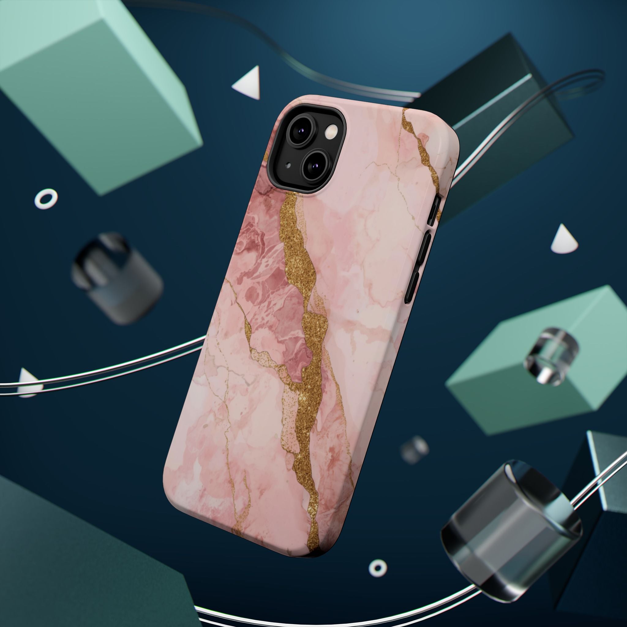 Pink Marble Magnetic Impact-Resistant Phone Case
