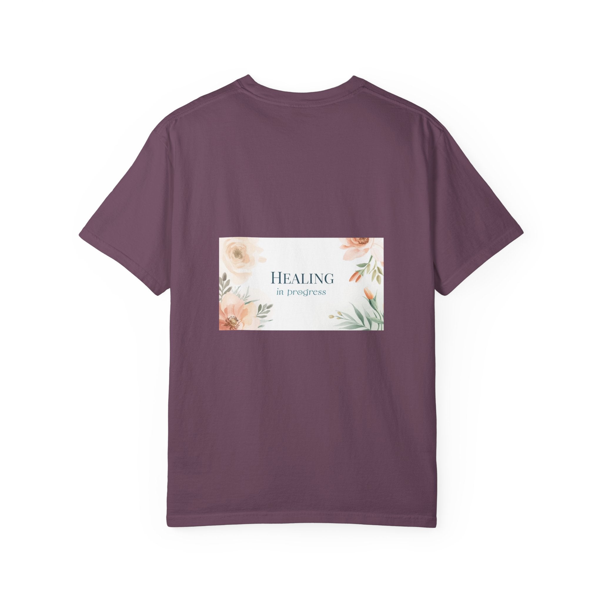 T-Shirt — 'Healing in Progress' Floral Pocket Graphic Tee
