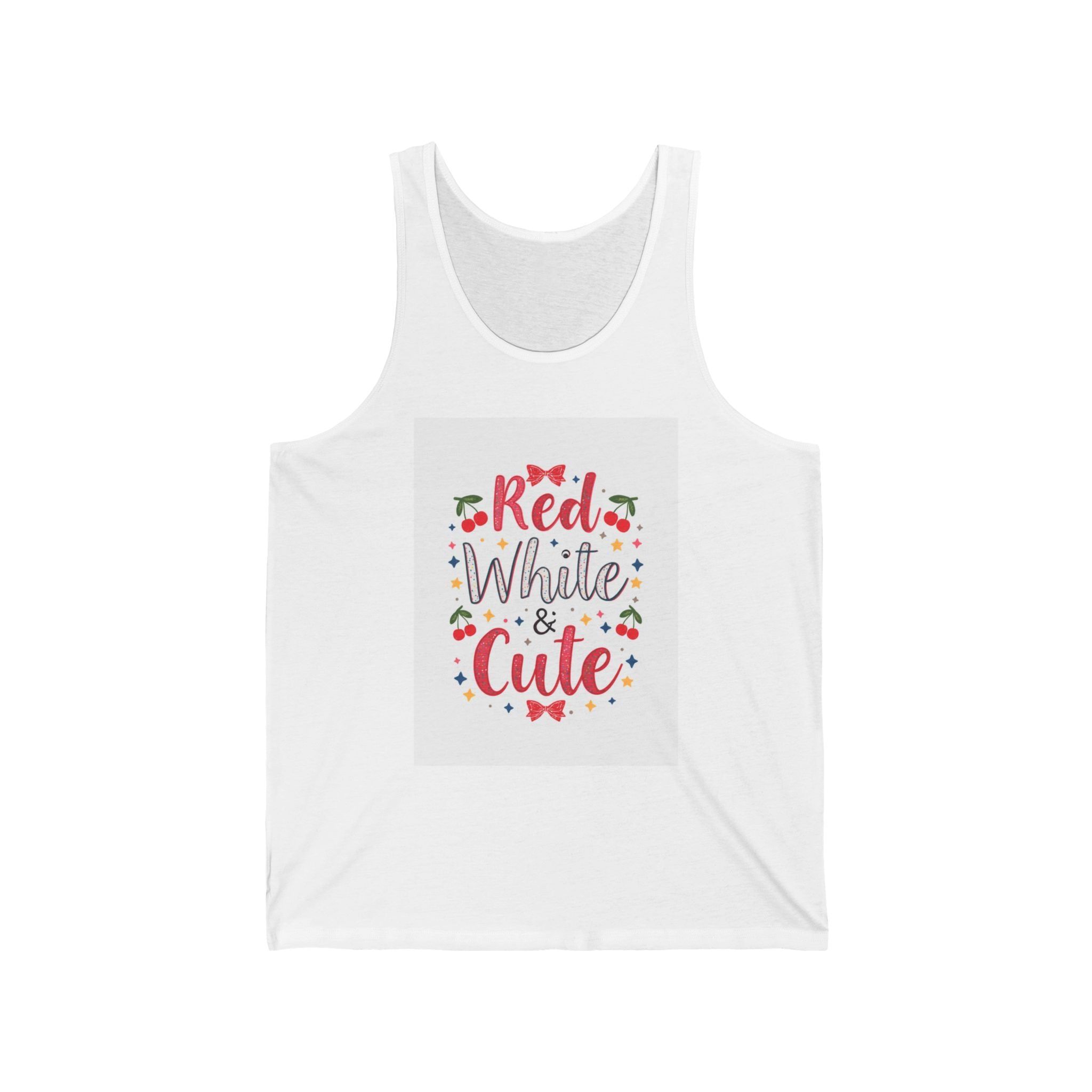 Red, White & Cute Tank Top — Patriotic 4th of July Graphic Tank