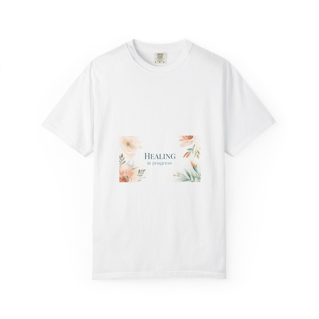T-Shirt — 'Healing in Progress' Floral Pocket Graphic Tee