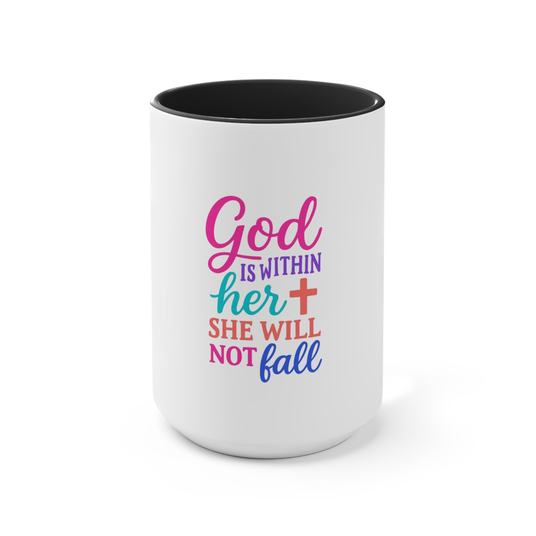 Strawberry & Watermelon Accent Mug — Pink Interior Fruit Pattern Coffee Cup