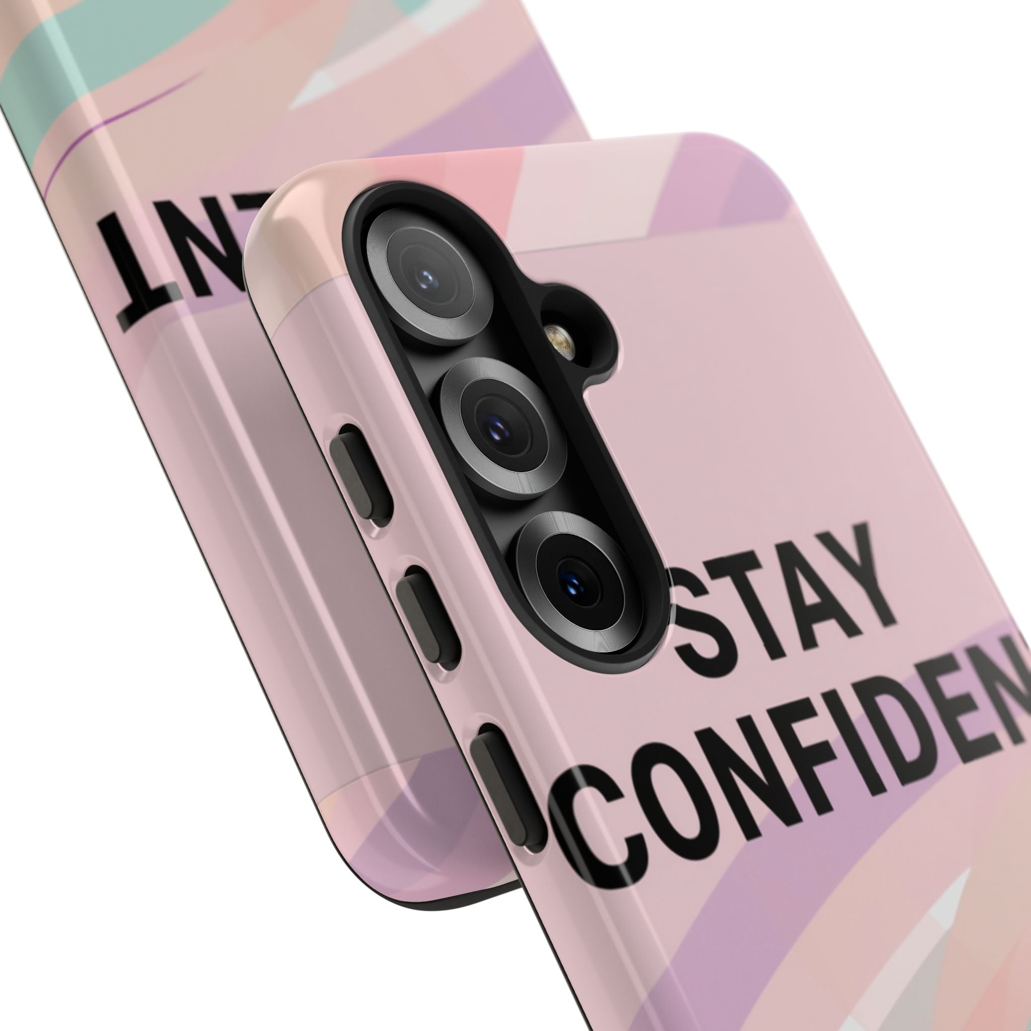 Phone Case - "Stay Confident That Girl Energy" Pink Motivational Protective Case