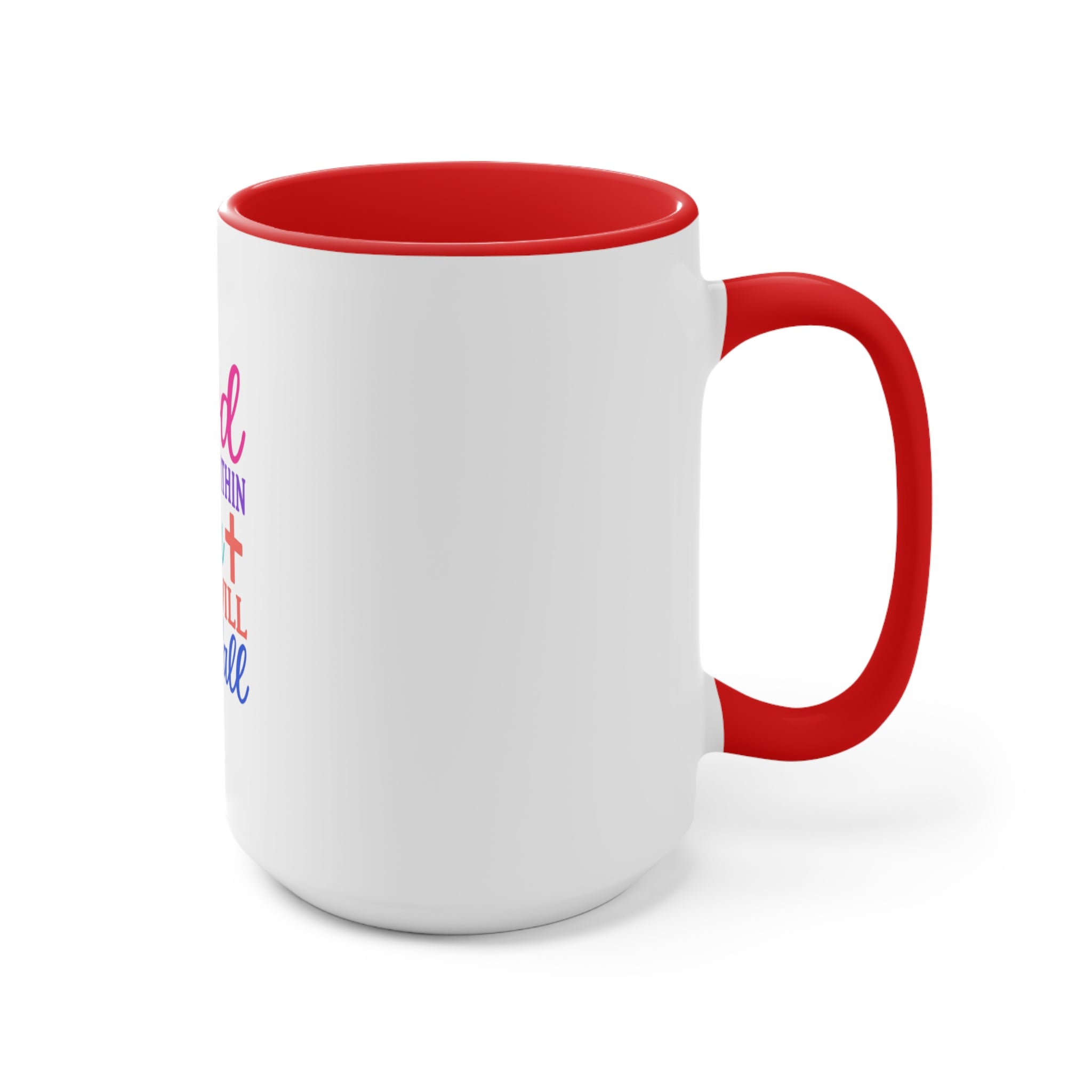 Strawberry & Watermelon Accent Mug — Pink Interior Fruit Pattern Coffee Cup