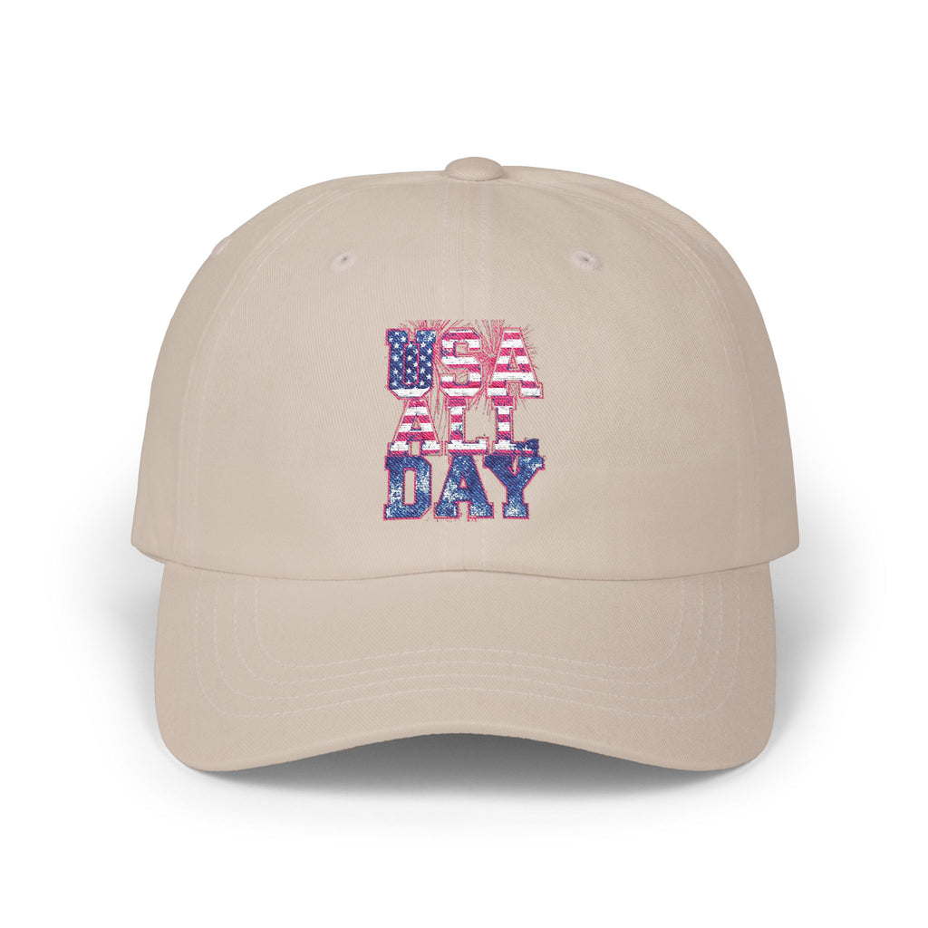 Dad Cap — "Freedom Looks On Us" Patriotic American Flag Baseball Hat