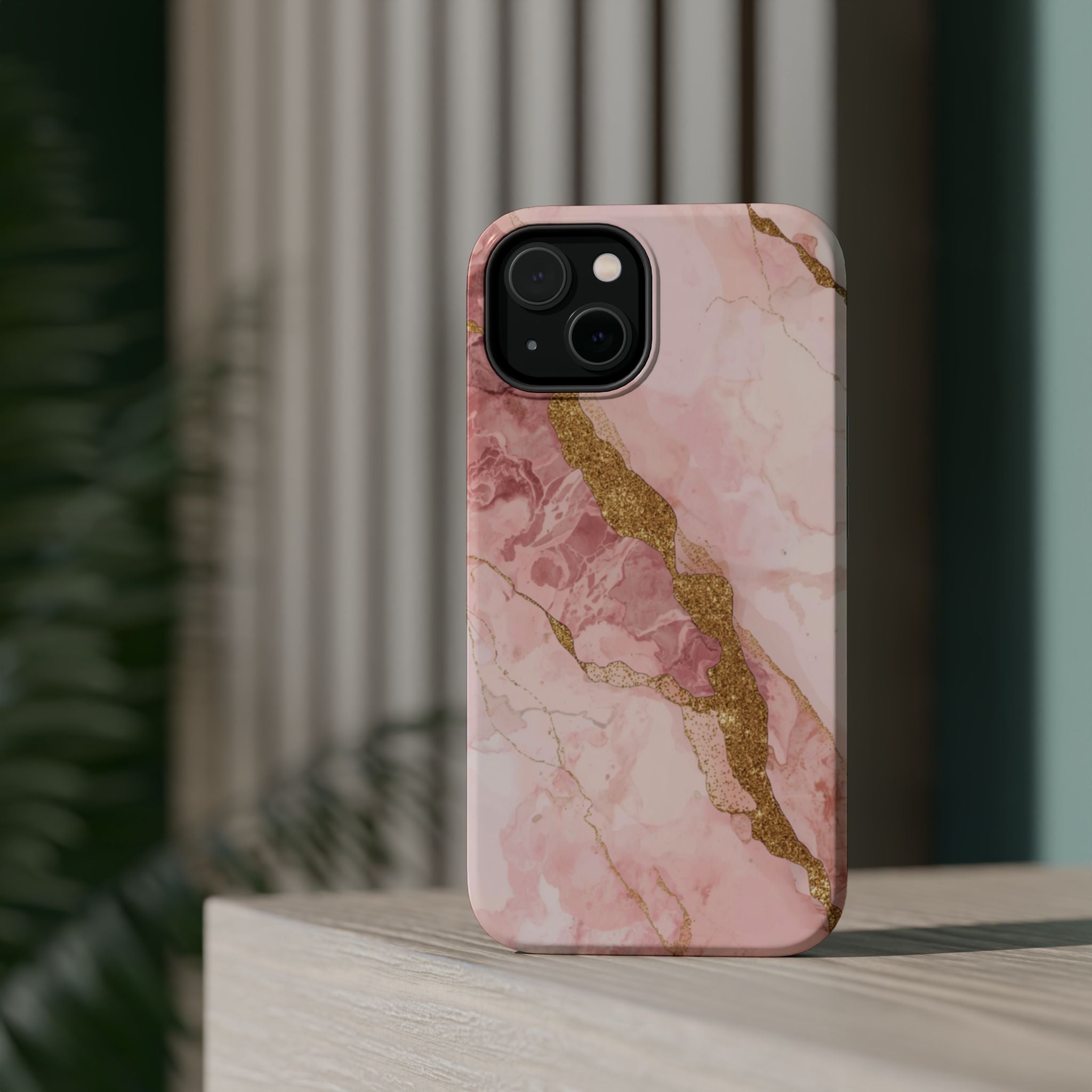 Pink Marble Magnetic Impact-Resistant Phone Case