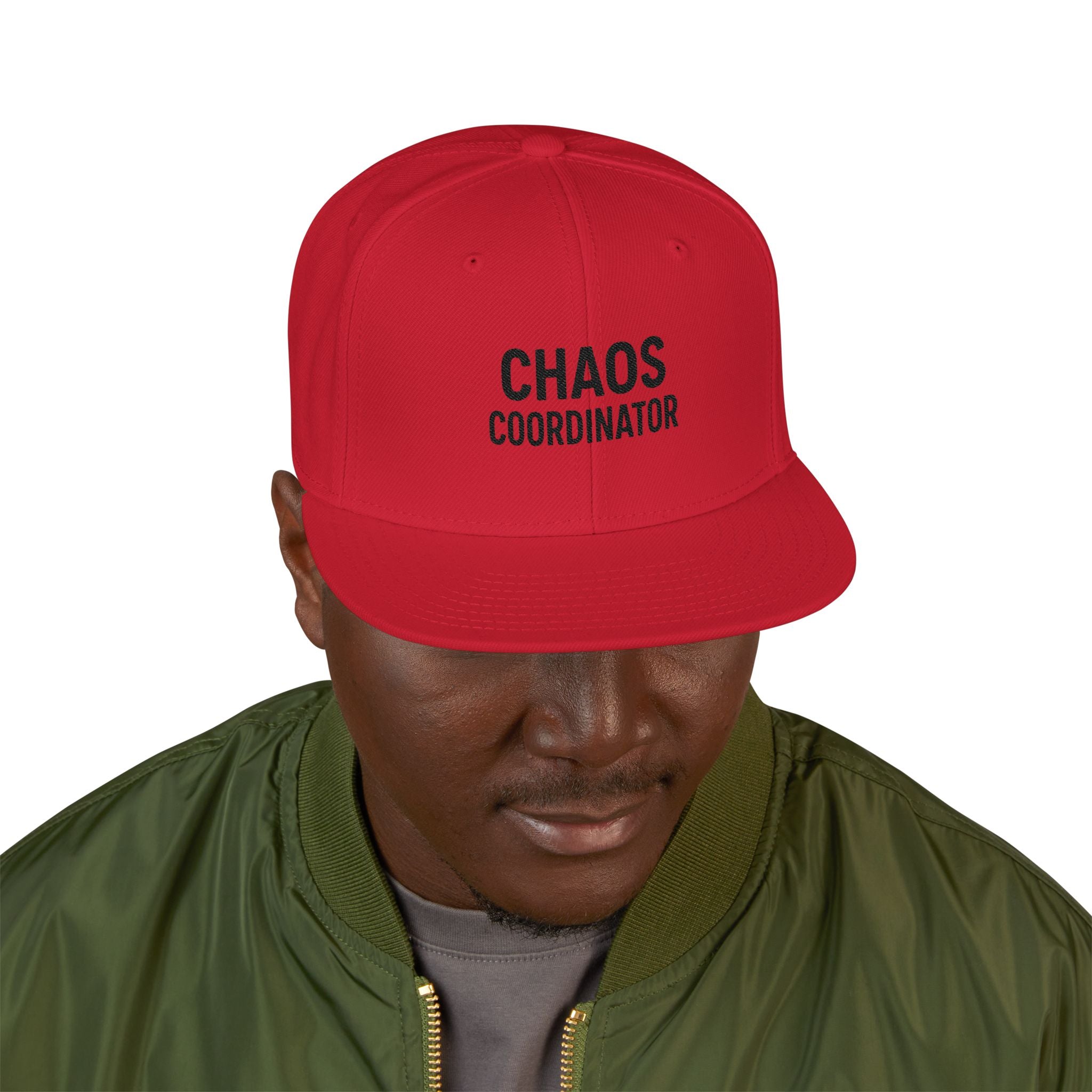 Embroidered Minimal Flag Snapback Hat