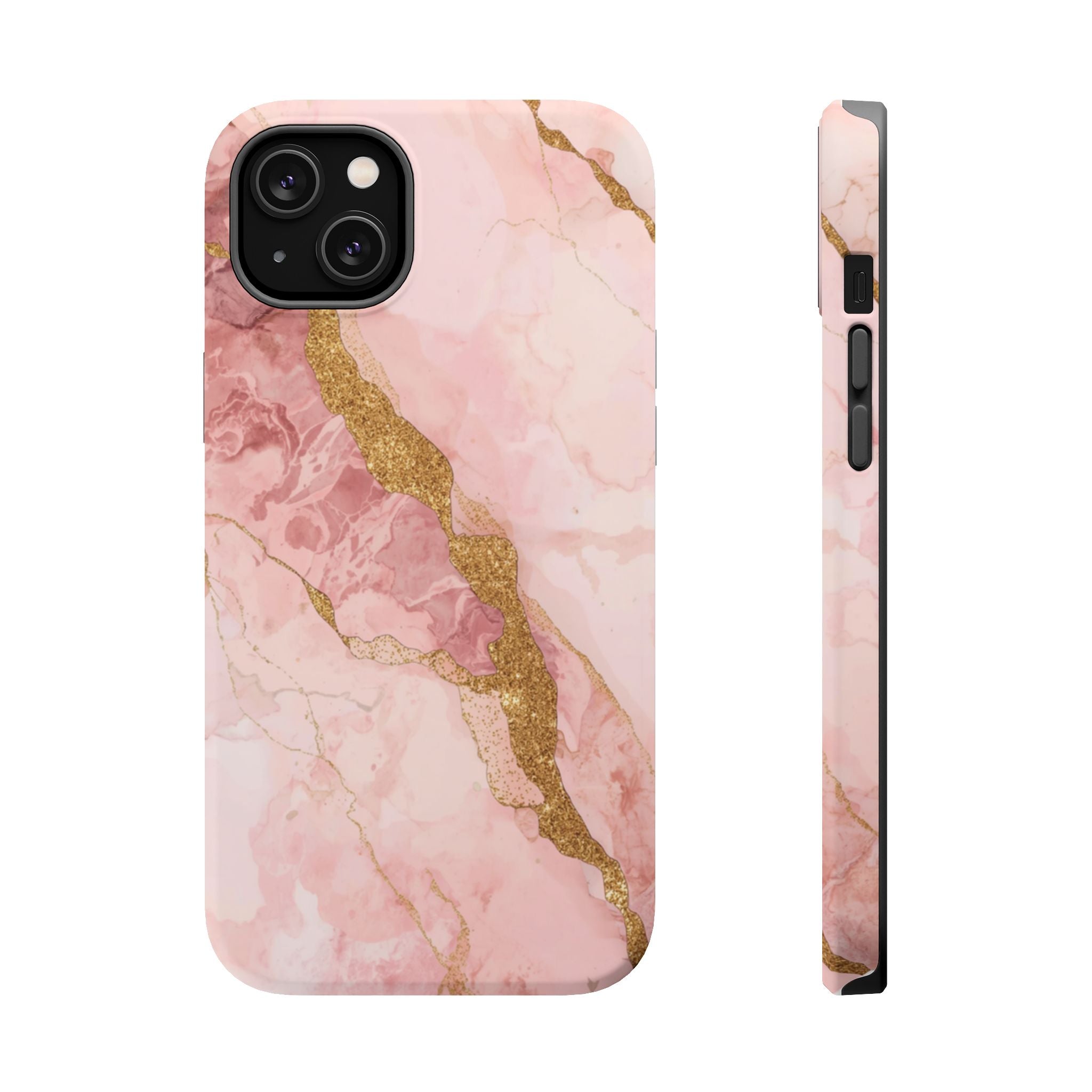 Pink Marble Magnetic Impact-Resistant Phone Case