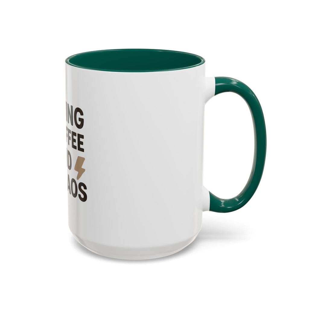 Running on Coffee and Chaos Mug (11oz/15oz) — Funny Coffee Cup for Busy Moms & Professionals