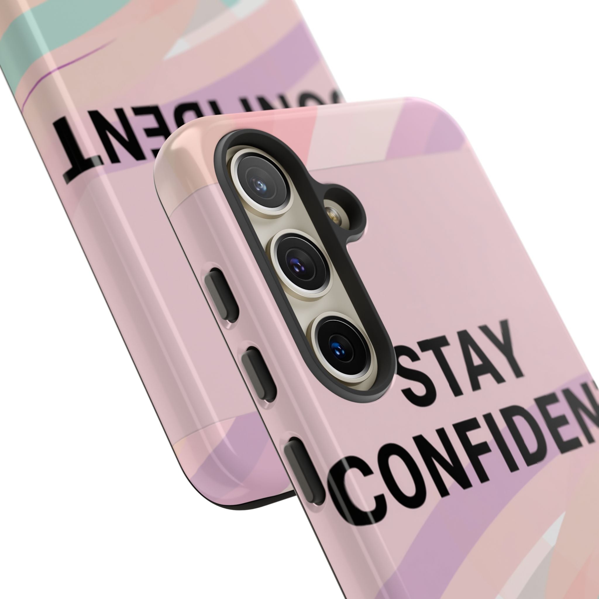 Phone Case - "Stay Confident That Girl Energy" Pink Motivational Protective Case