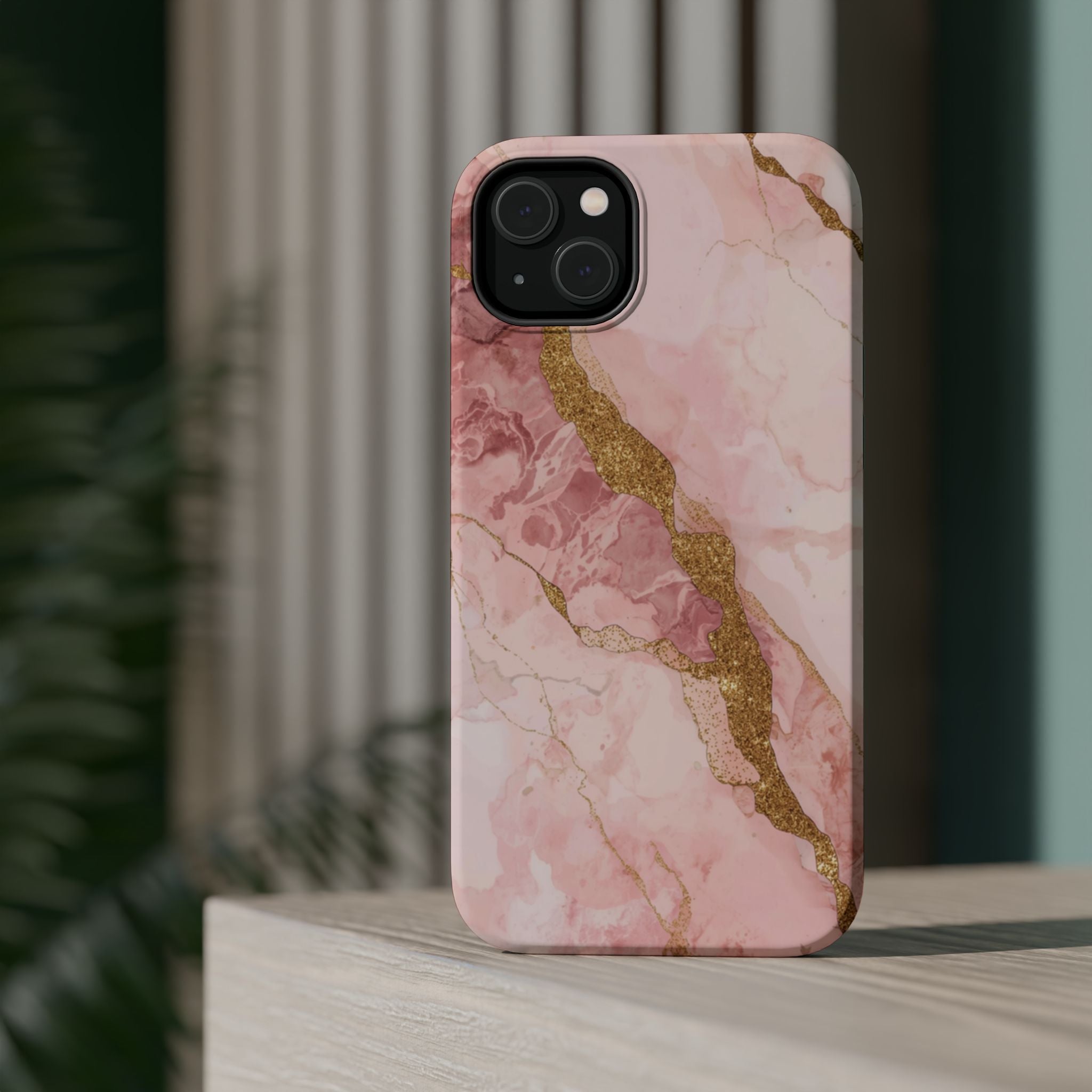Pink Marble Magnetic Impact-Resistant Phone Case