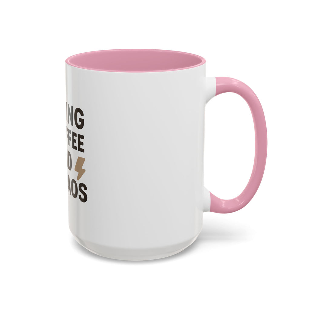 Running on Coffee and Chaos Mug (11oz/15oz) — Funny Coffee Cup for Busy Moms & Professionals