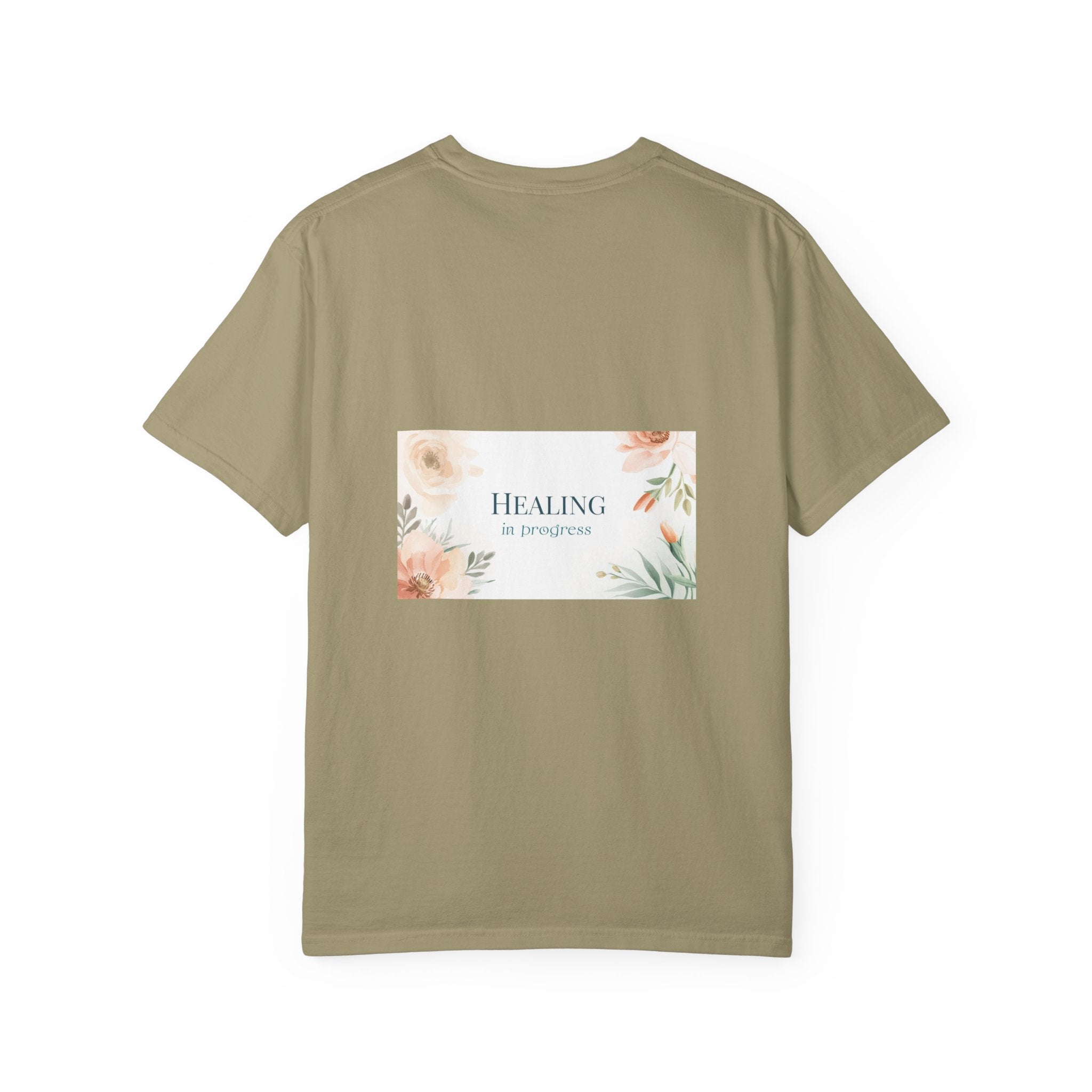 T-Shirt — 'Healing in Progress' Floral Pocket Graphic Tee