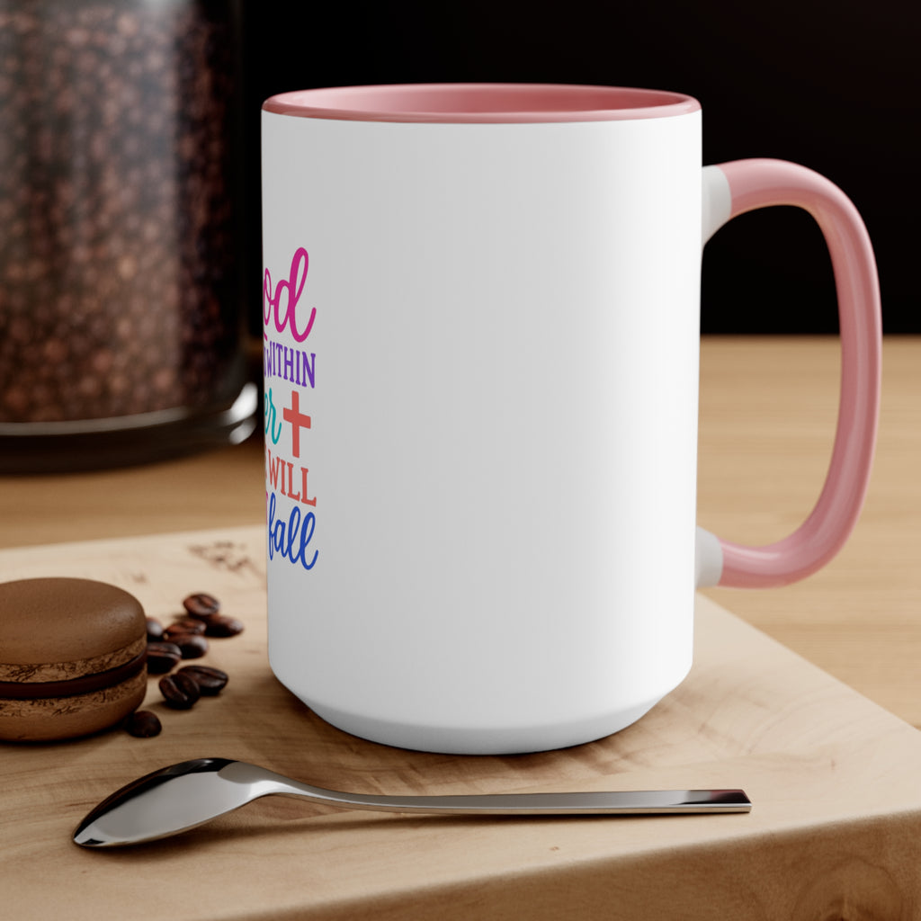 Strawberry & Watermelon Accent Mug — Pink Interior Fruit Pattern Coffee Cup