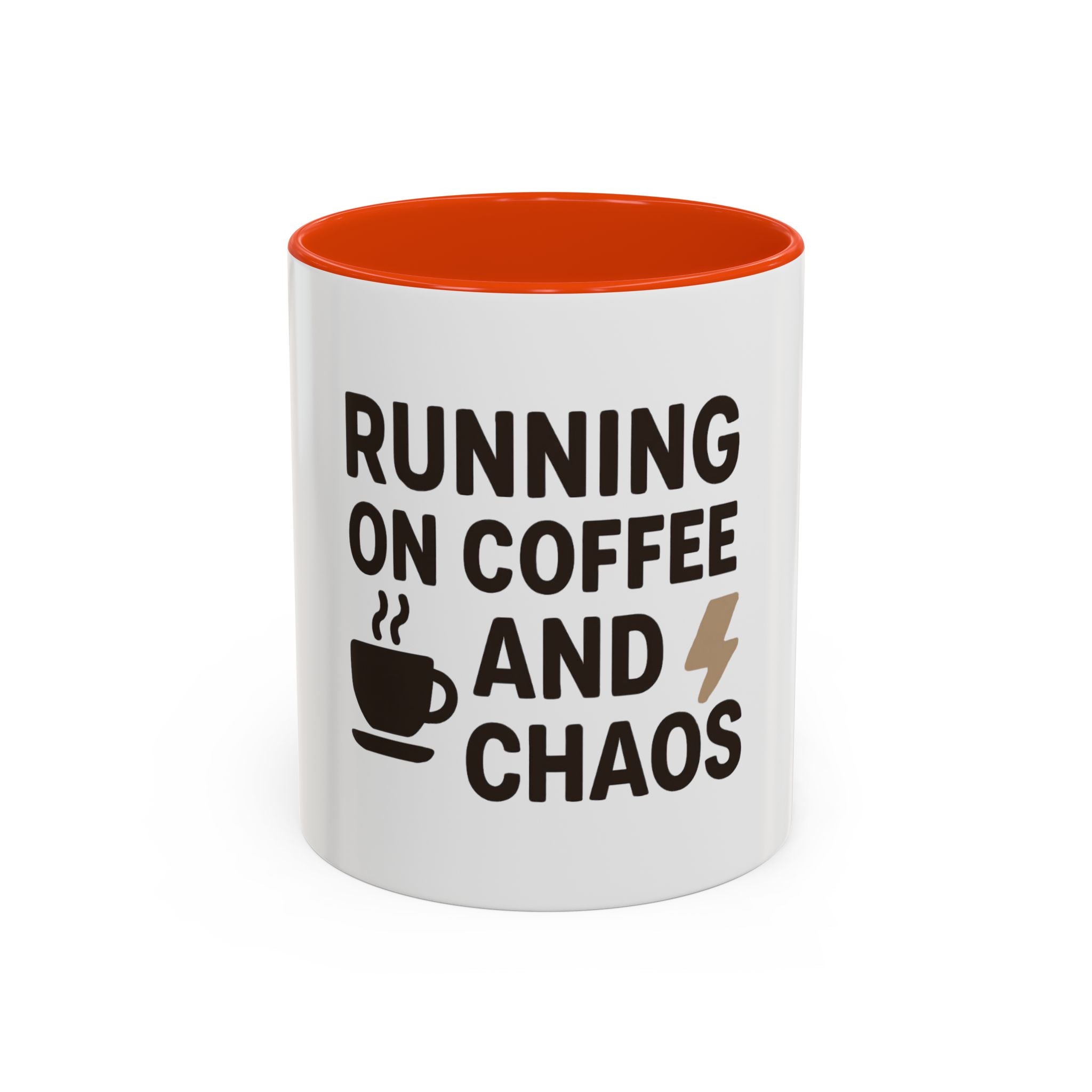 Running on Coffee and Chaos Mug (11oz/15oz) — Funny Coffee Cup for Busy Moms & Professionals