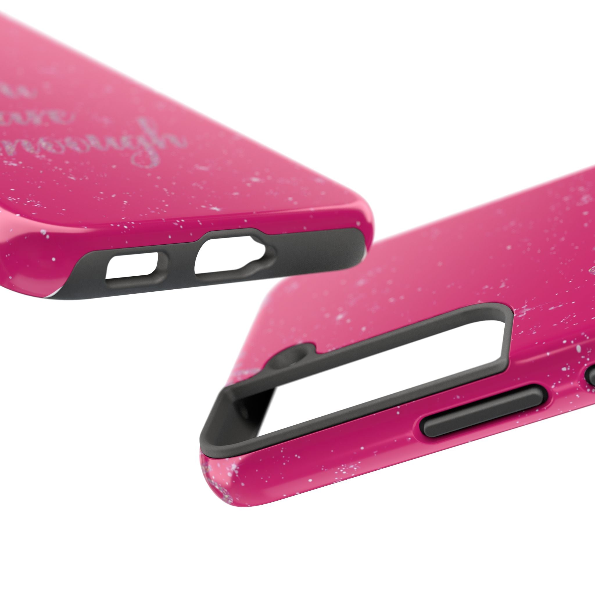 You Are Enough Tough Phone Case — Glitter Pink Protective Phone Cover