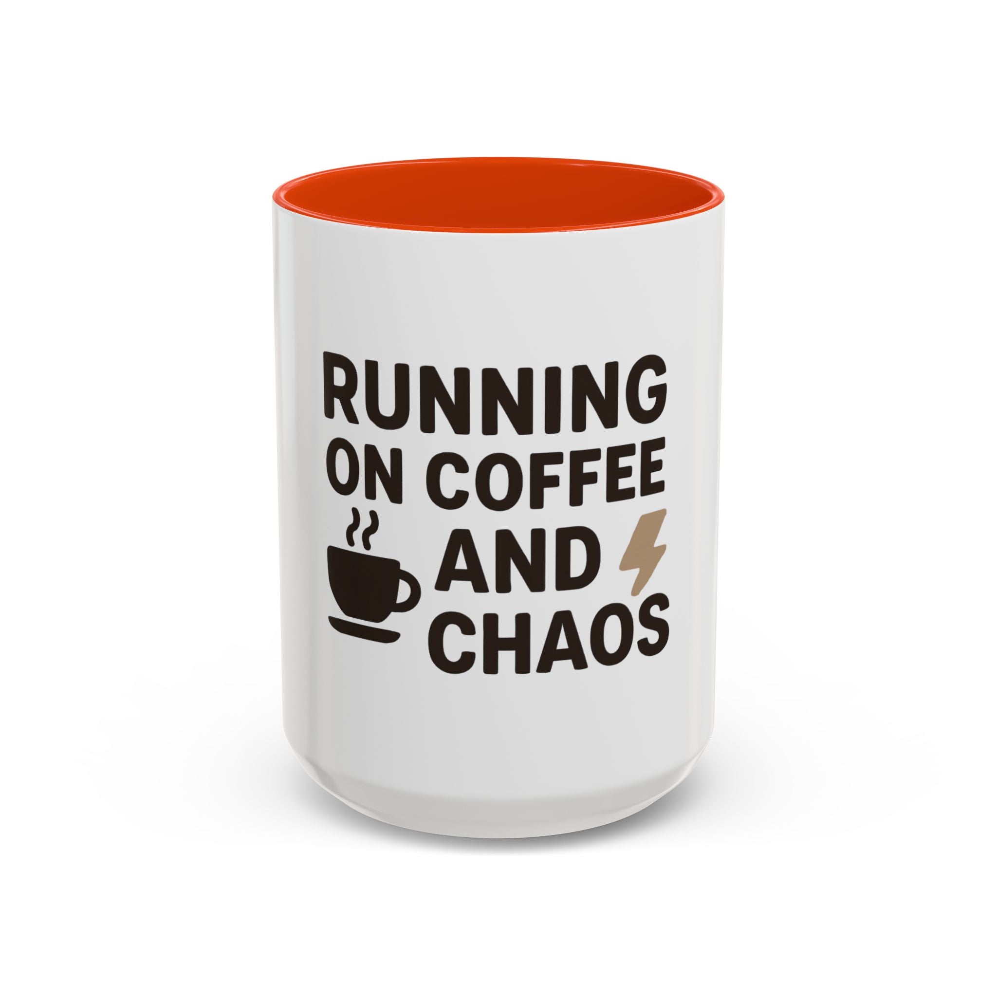 Running on Coffee and Chaos Mug (11oz/15oz) — Funny Coffee Cup for Busy Moms & Professionals