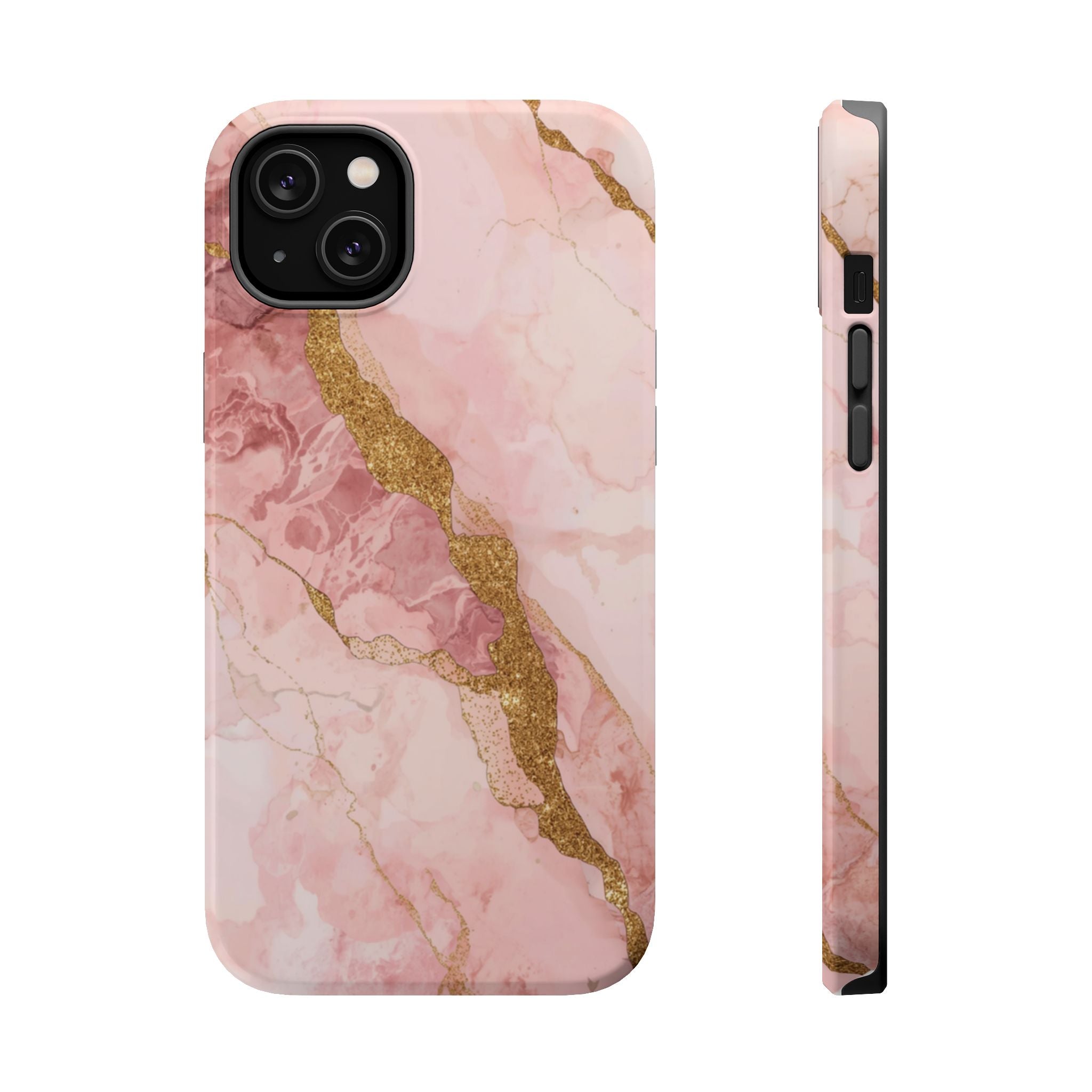 Pink Marble Magnetic Impact-Resistant Phone Case