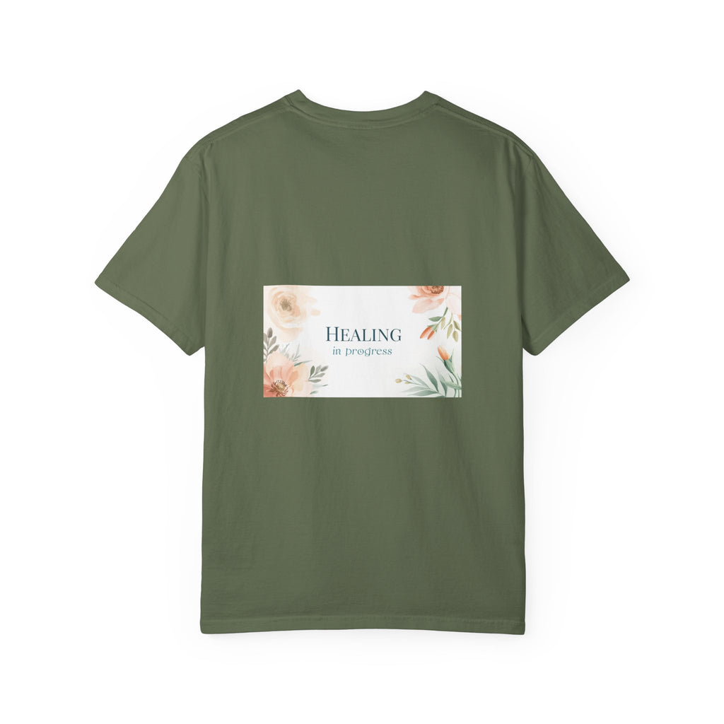 T-Shirt — 'Healing in Progress' Floral Pocket Graphic Tee