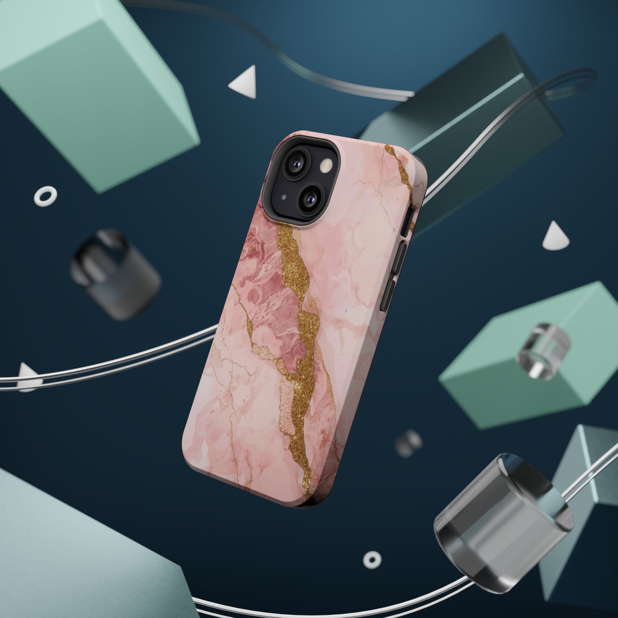 Pink Marble Magnetic Impact-Resistant Phone Case