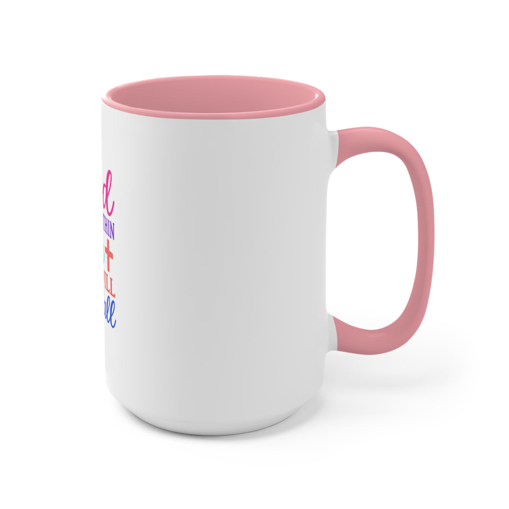 Strawberry & Watermelon Accent Mug — Pink Interior Fruit Pattern Coffee Cup