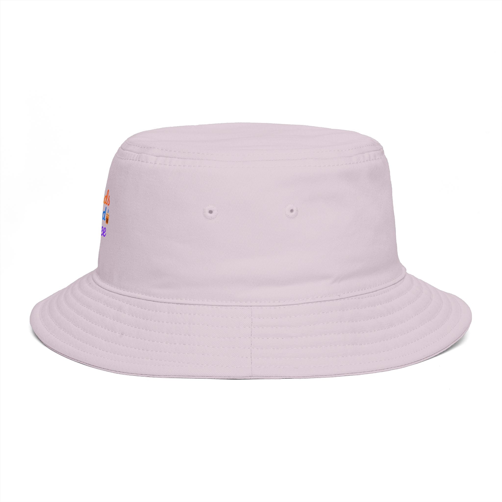 Errands & Iced Coffee Bucket Hat — Retro Rainbow Casual Sun Hat