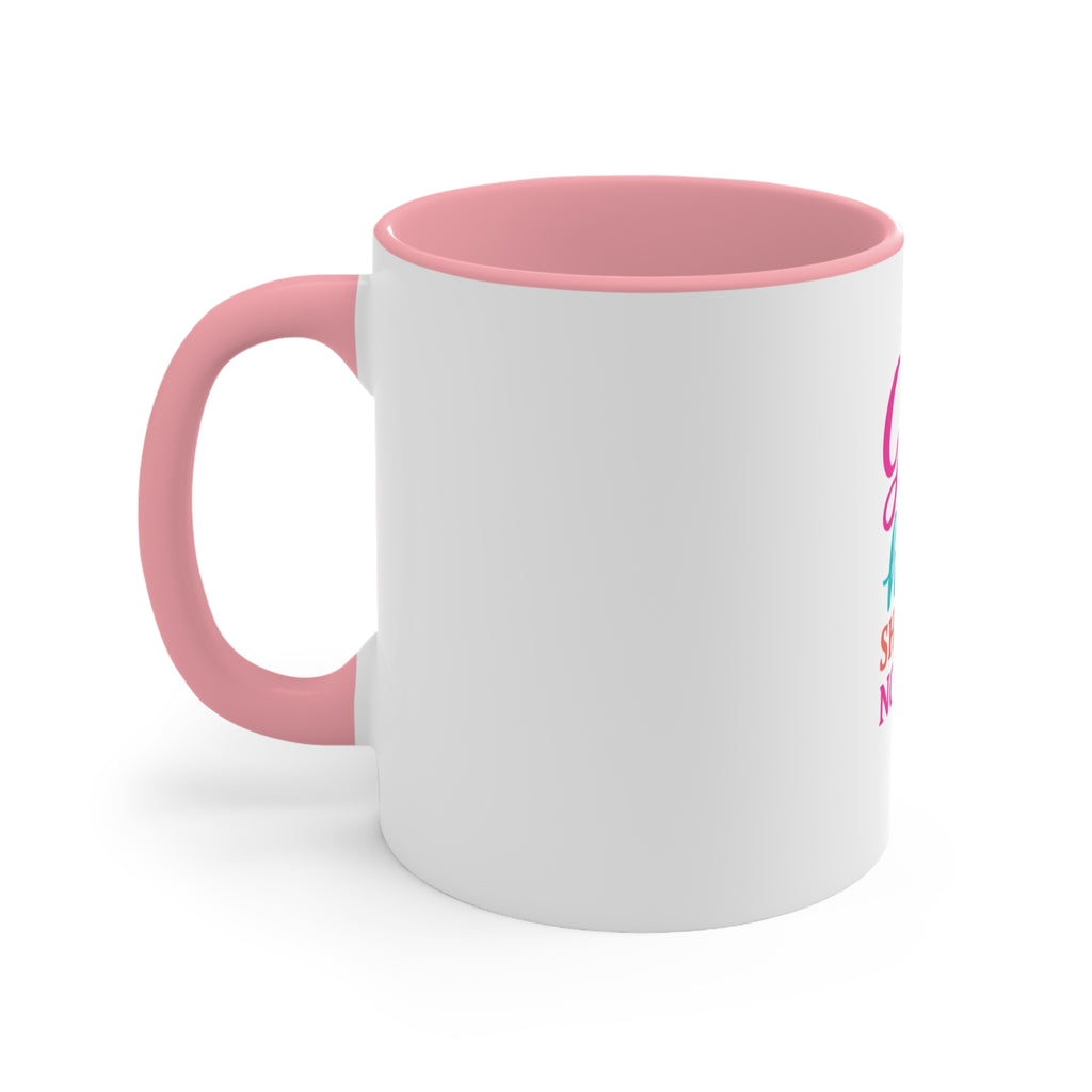 Strawberry & Watermelon Accent Mug — Pink Interior Fruit Pattern Coffee Cup