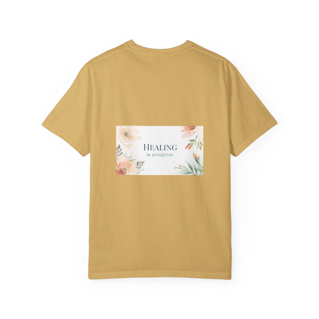 T-Shirt — 'Healing in Progress' Floral Pocket Graphic Tee