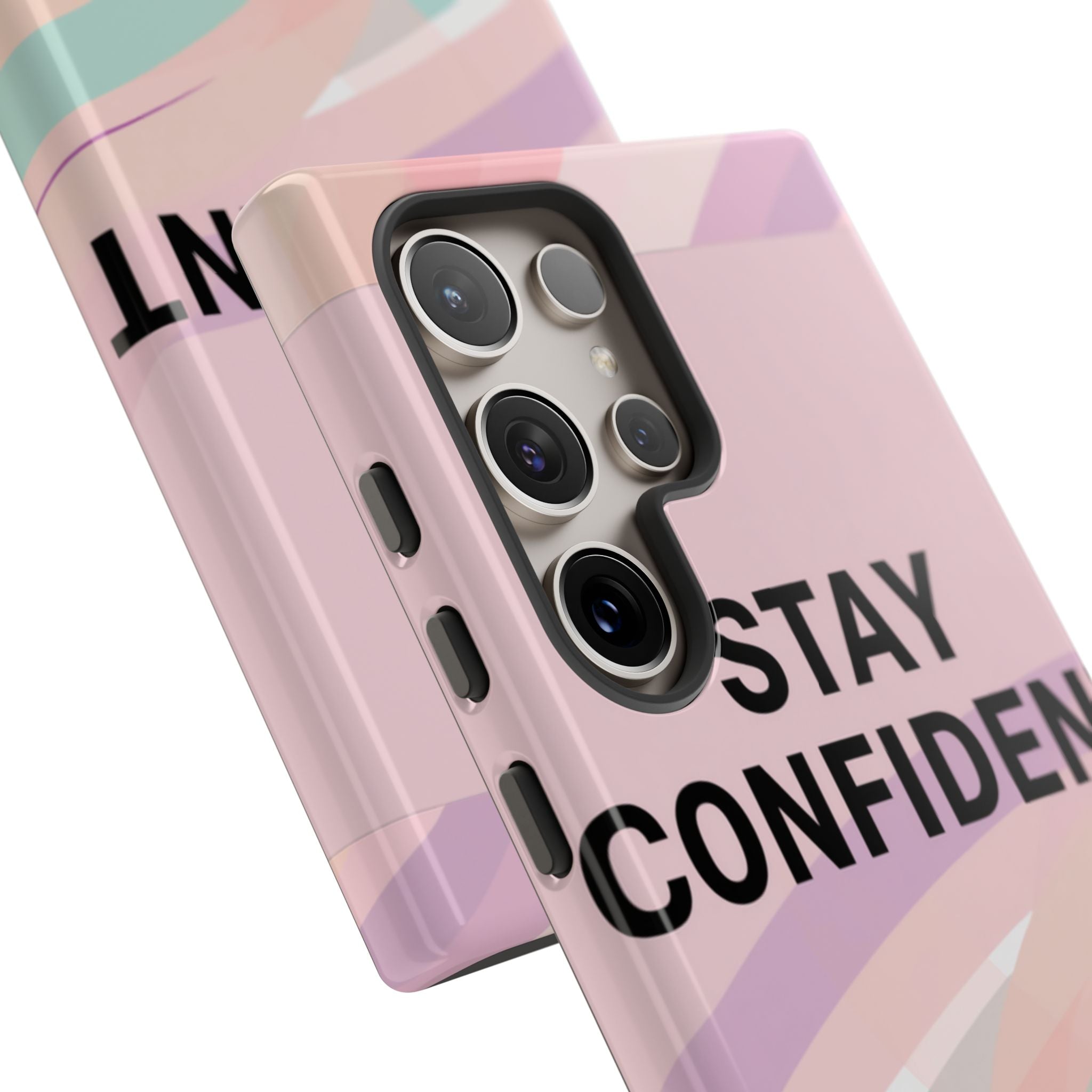 Phone Case - "Stay Confident That Girl Energy" Pink Motivational Protective Case