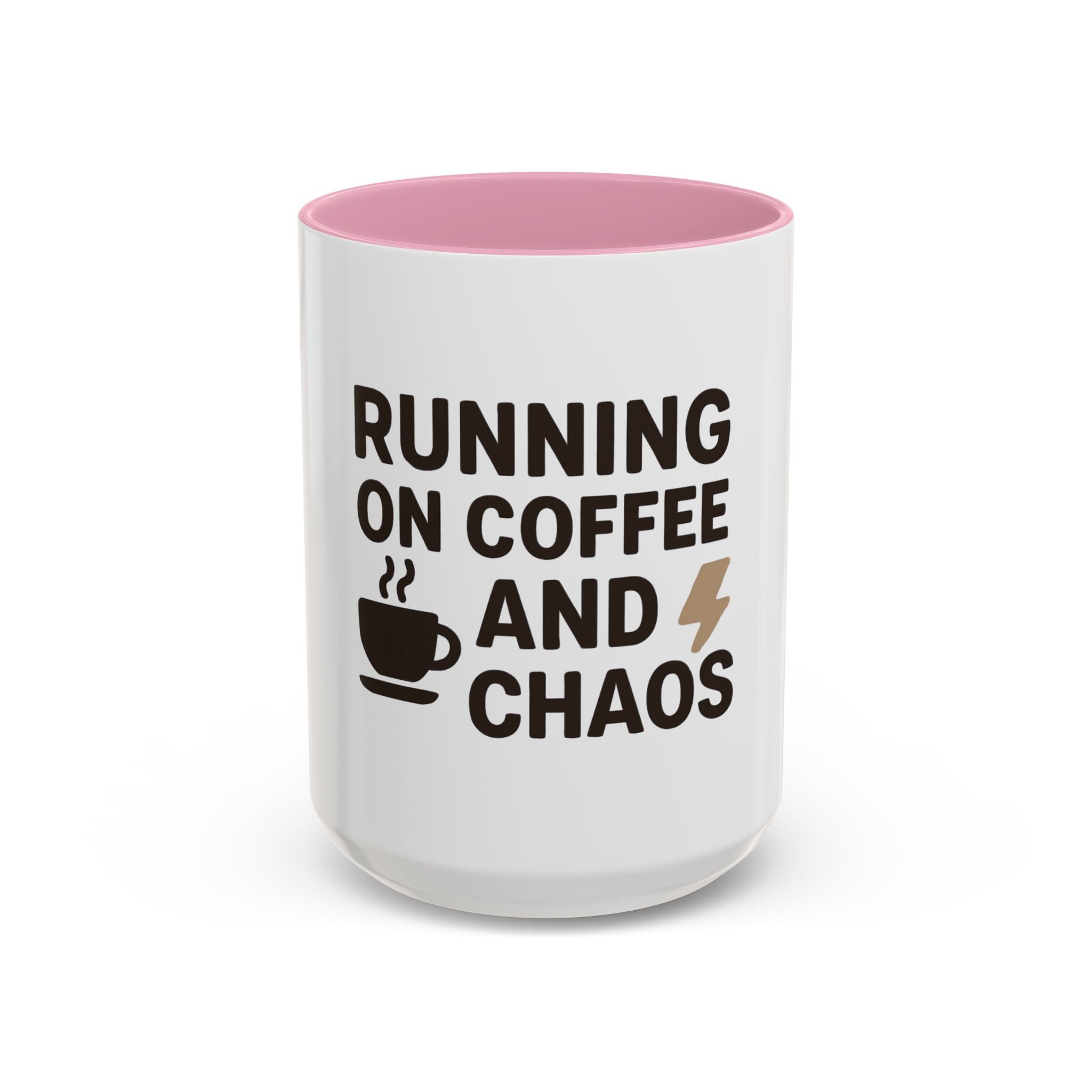 Running on Coffee and Chaos Mug (11oz/15oz) — Funny Coffee Cup for Busy Moms & Professionals
