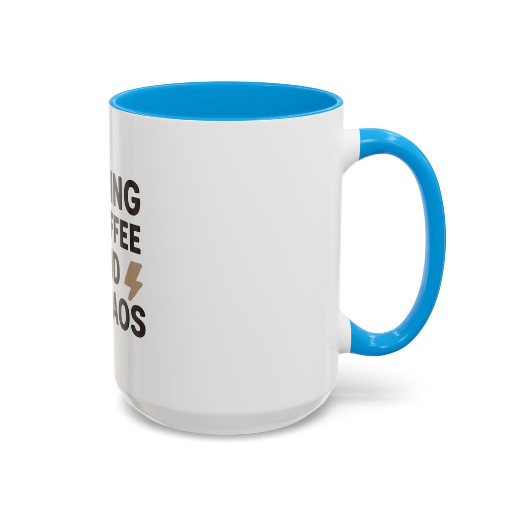 Running on Coffee and Chaos Mug (11oz/15oz) — Funny Coffee Cup for Busy Moms & Professionals