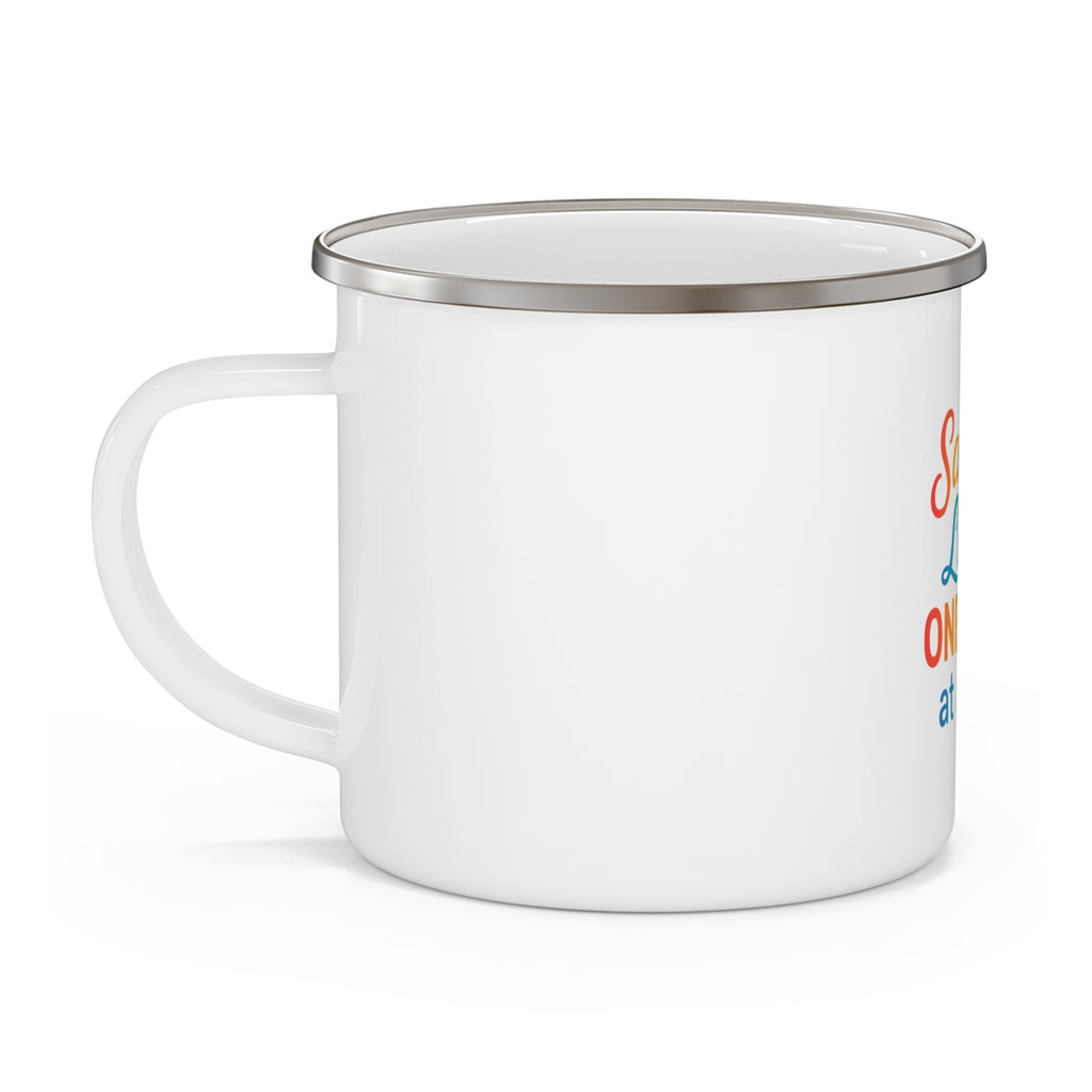 Enamel Camping Mug – "Saving Lives One Shift at a Time" Colorful Nurse & Healthcare Gift